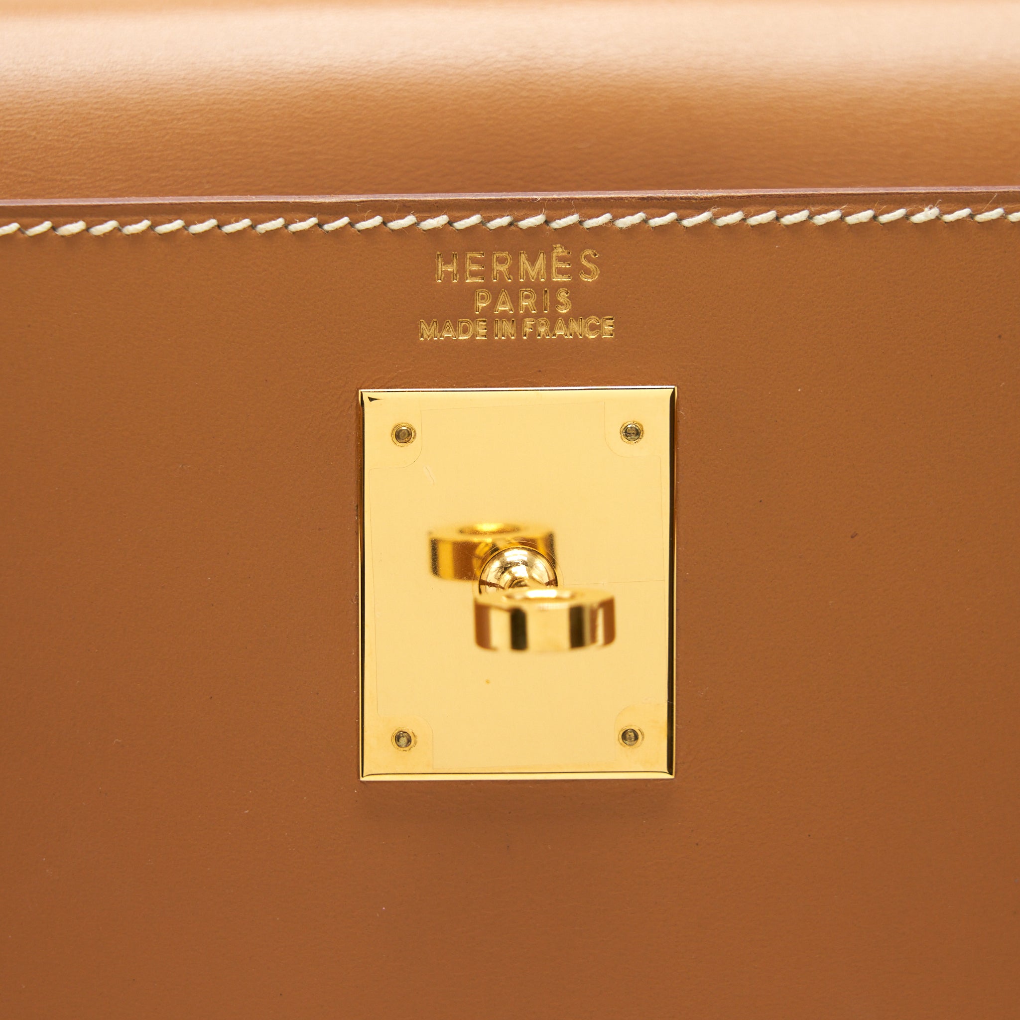 HERMES VINTAGE KELLY 32 BOX LEATHER NATURAL SABLE GHW