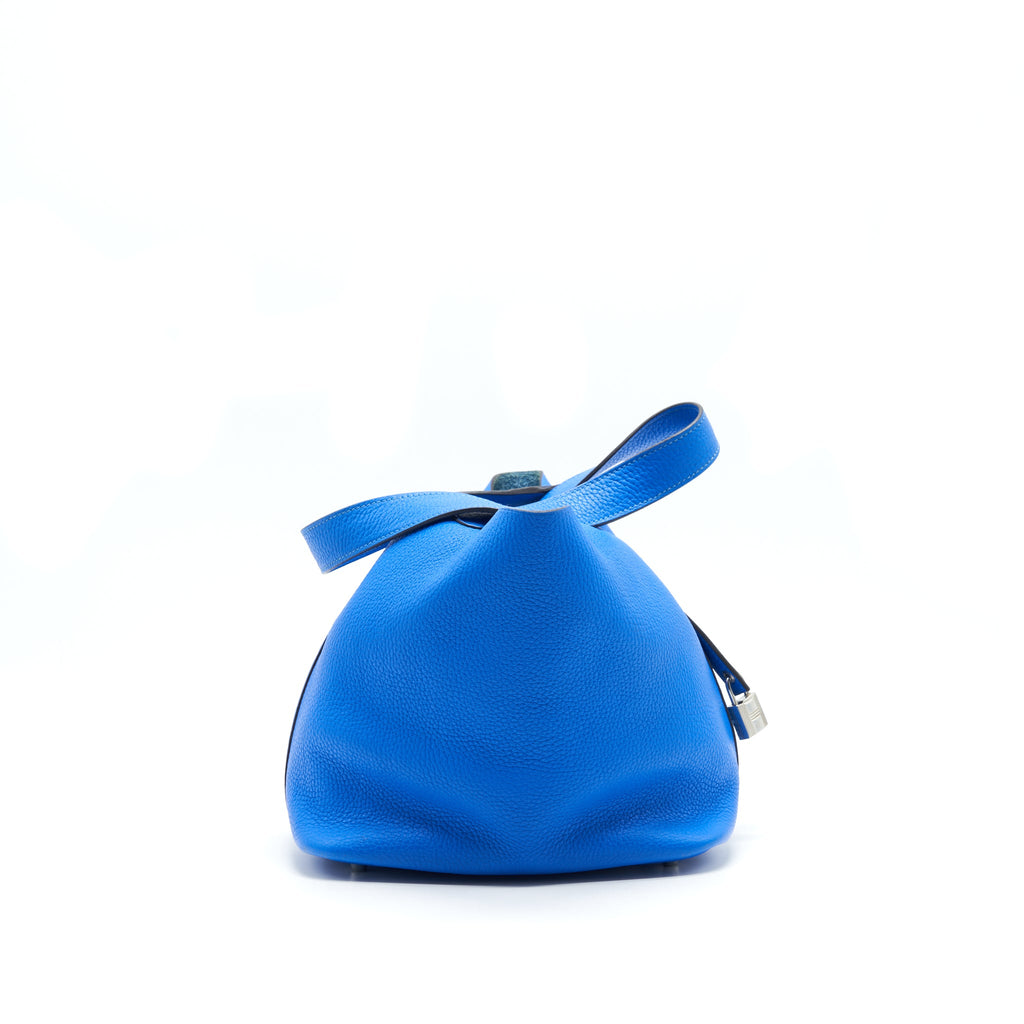 HERMES PICOTIN 22 LOCK BAG TANZANIA BLUE SHW