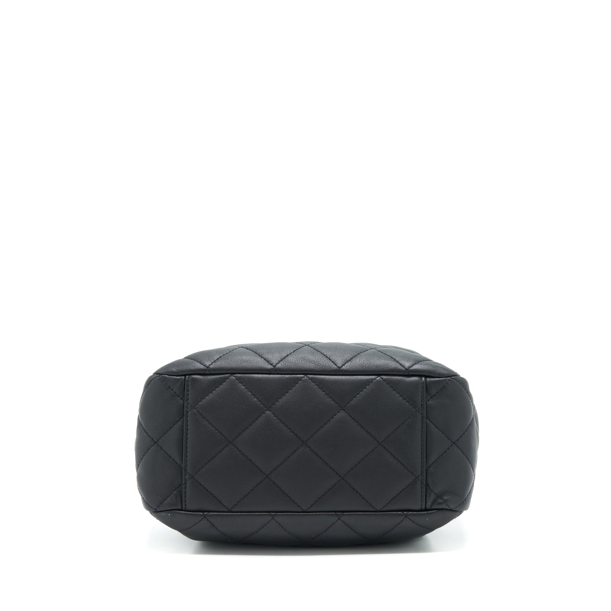 CHANEL BUCKET BAG QUILTED LAMBSKIN BLACK LGHW