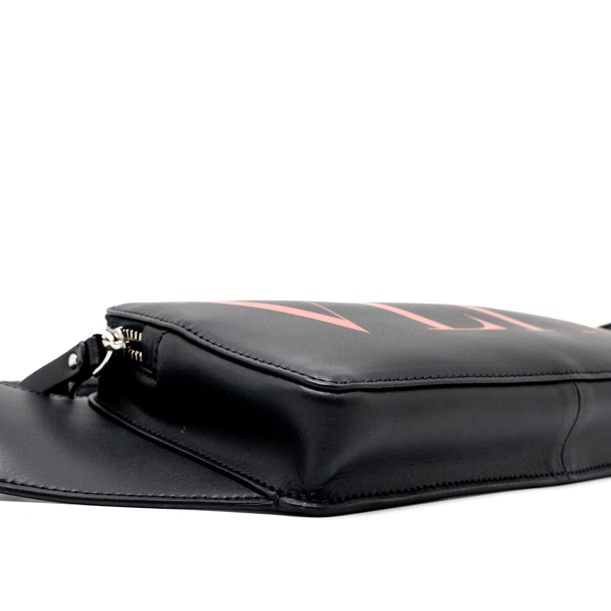 VALENTINO VLTN PRINT BELT BAG CALFSKIN BLACK/RED SHW