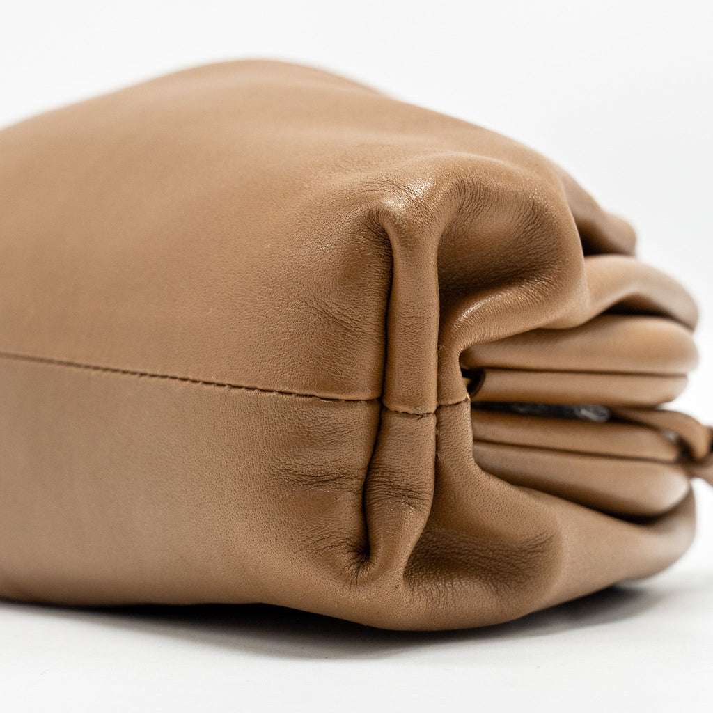 BOTTEGA VENETA MINI THE POUCH SMOOTH CALFSKIN DARK BEIGE GHW