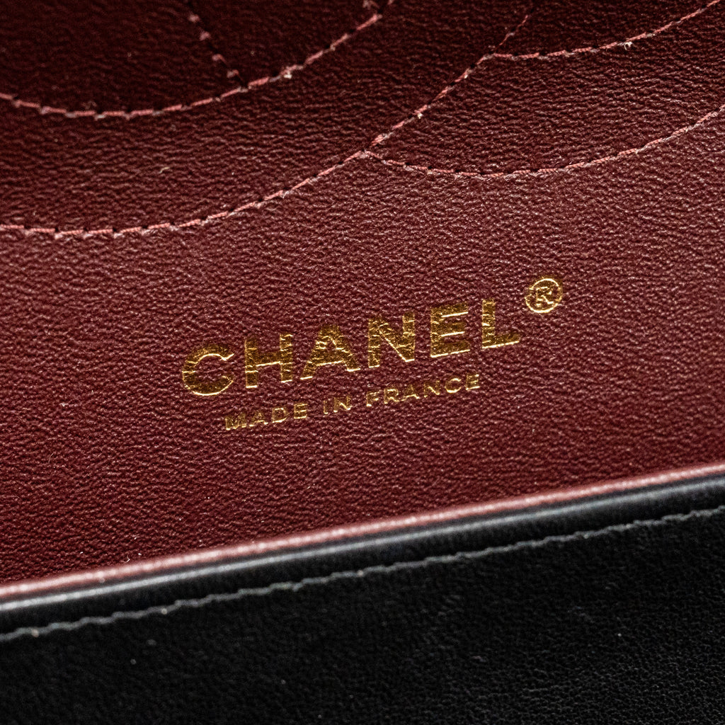 CHANEL JUMBO CLASSIC DOUBLE FLAP BAG LAMBSKIN BLACK GHW