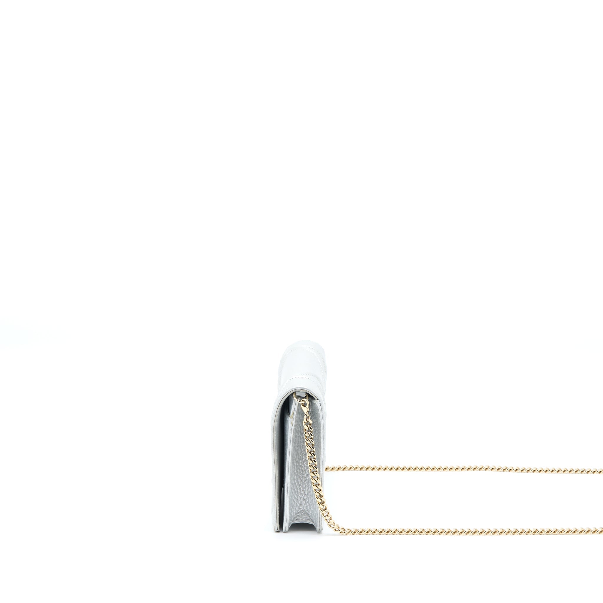 DIOR DIORAMA WALLET ON CHAIN CALFSKIN SILVER LGHW