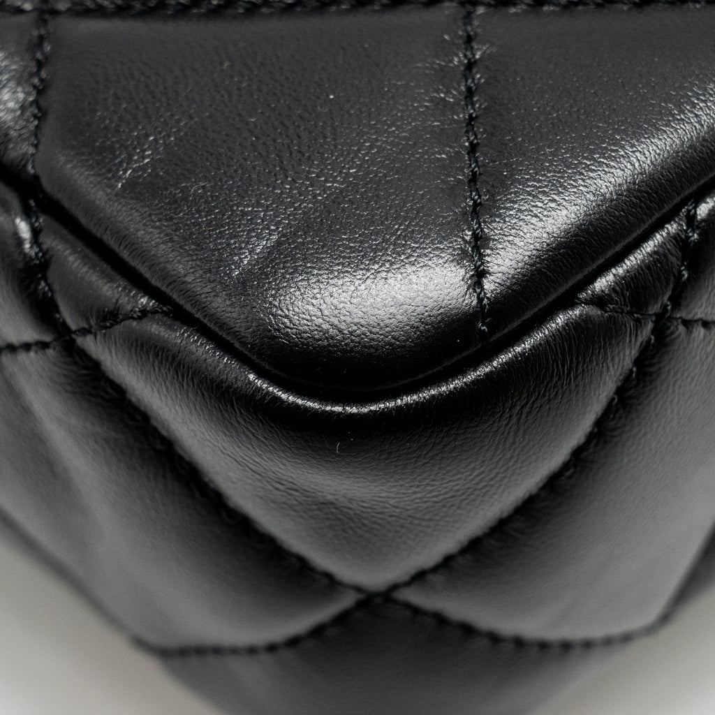 CHANEL 22B MINI FLAPBAG LAMBSKIN BLACK GHW (MICROCHIP)