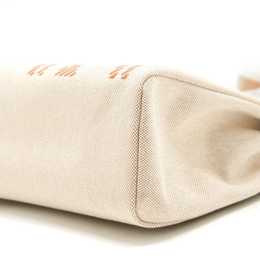 HERMES HERBAG ZIP 31 TOILE H EN RELIEF BRIDES SABLE/ ECRU BEIGE/ NAT SABLE