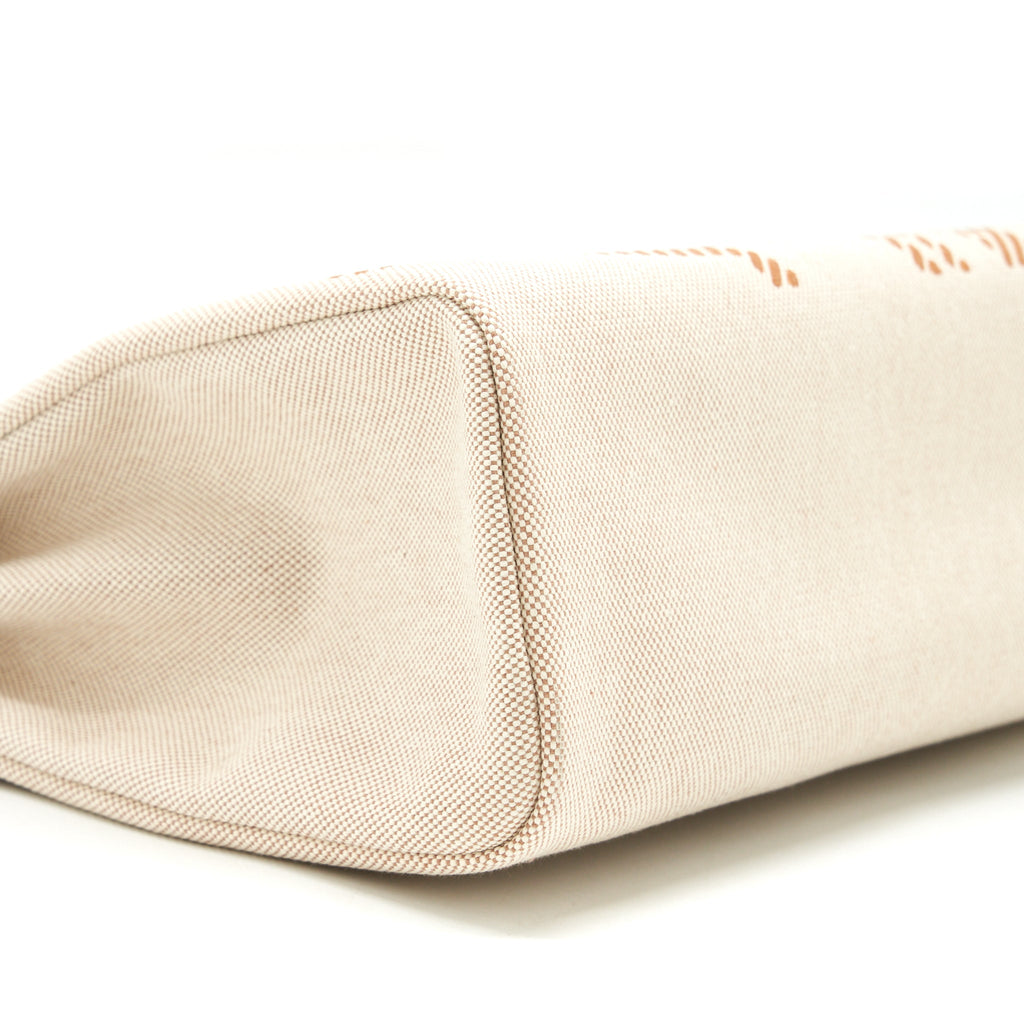 HERMES HERBAG ZIP 31 TOILE H EN RELIEF BRIDES SABLE/ ECRU BEIGE/ NAT SABLE