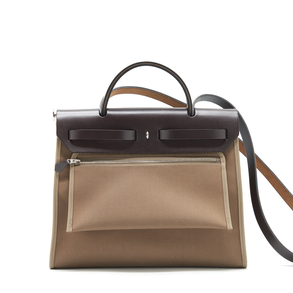 HERMES HERBAG ZIP 31 BAG ETOUPE/EBENE SHW