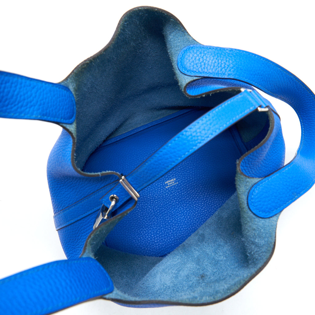 HERMES PICOTIN 22 LOCK BAG TANZANIA BLUE SHW