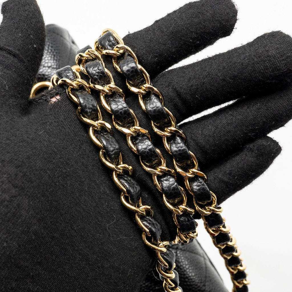 CHANEL MEDIUM CLASSIC DOUBLE FLAP BAG CAVIAR BLACK GHW