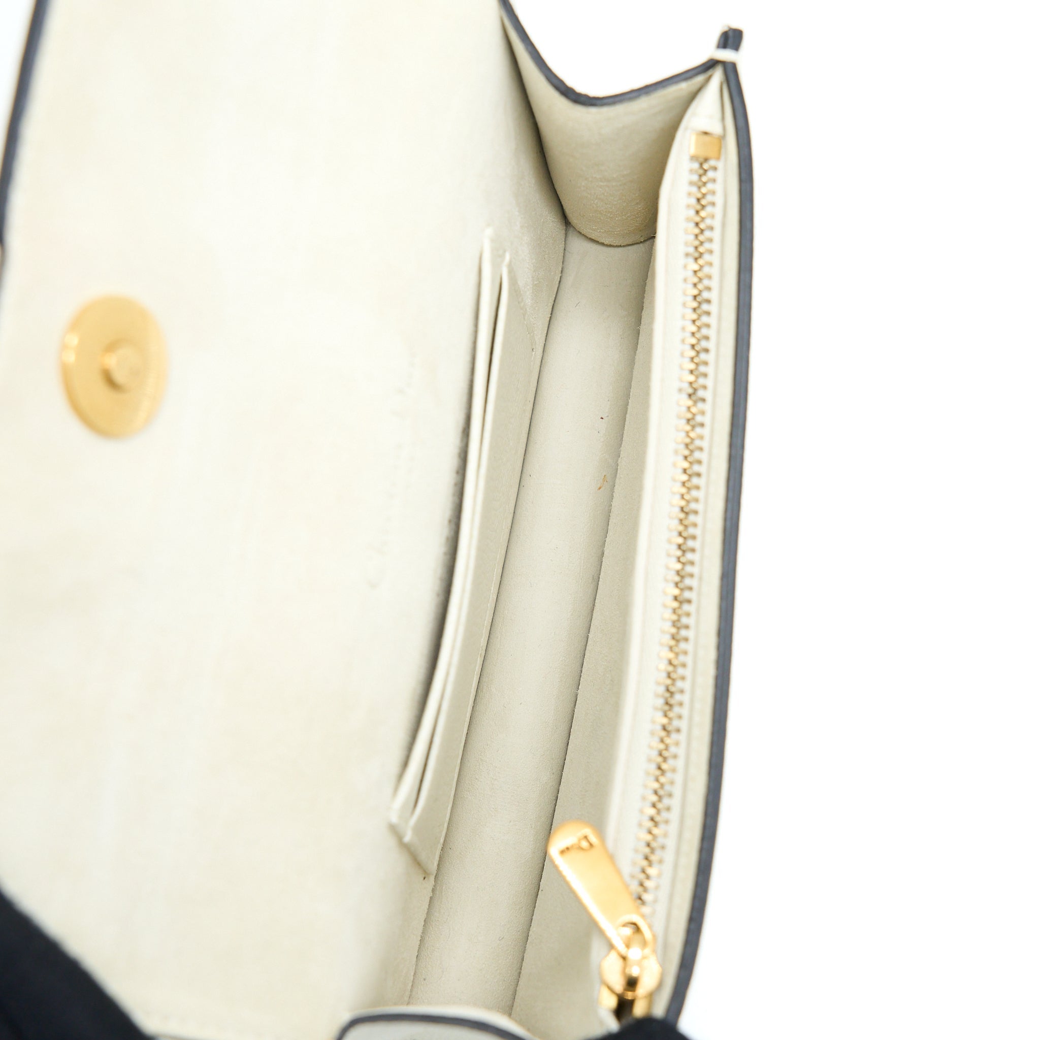 DIOR SADDLE BELT POUCH CALFSKIN WHITE GHW