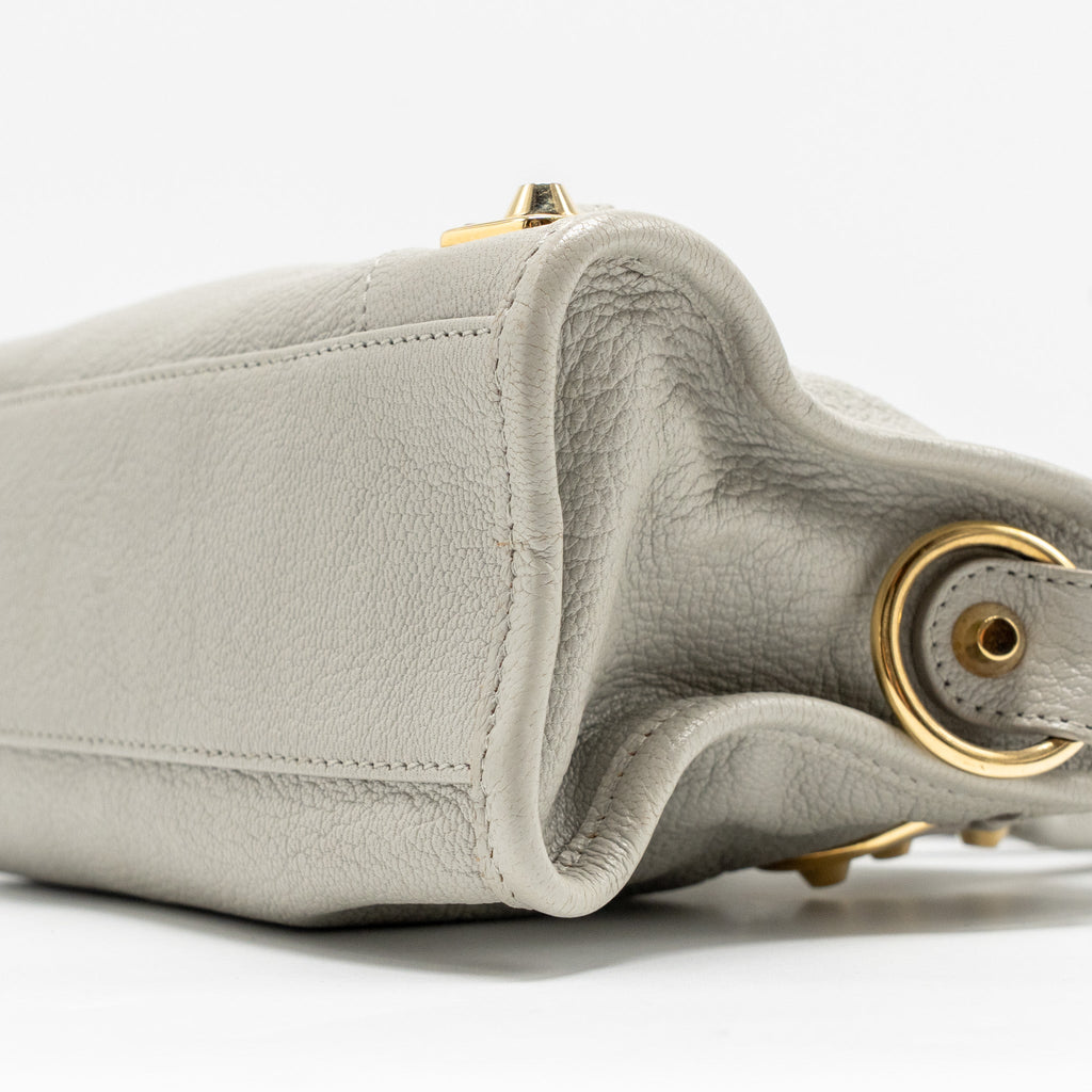 BALENCIAGA MINI CITY BAG CALFSKIN LIGHT GREY GHW