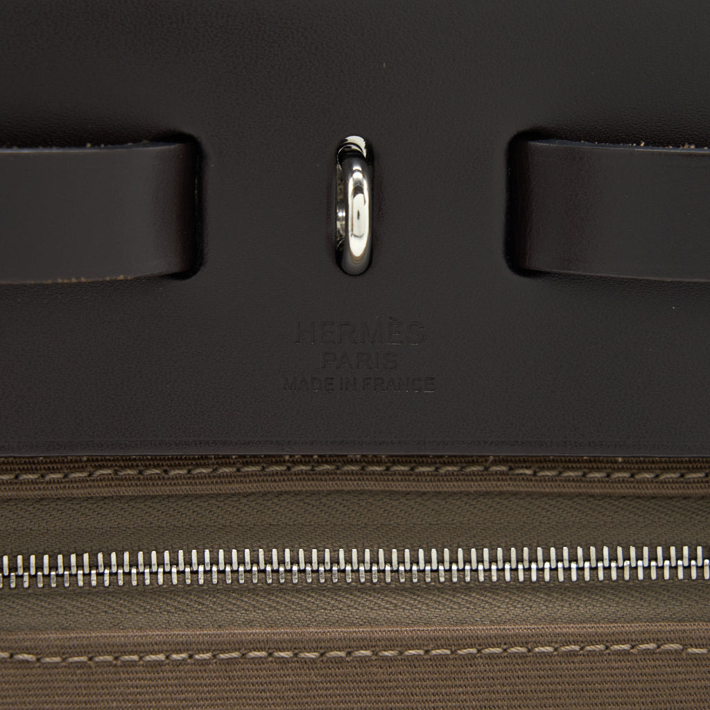 HERMES HERBAG ZIP 31 BAG ETOUPE/EBENE SHW