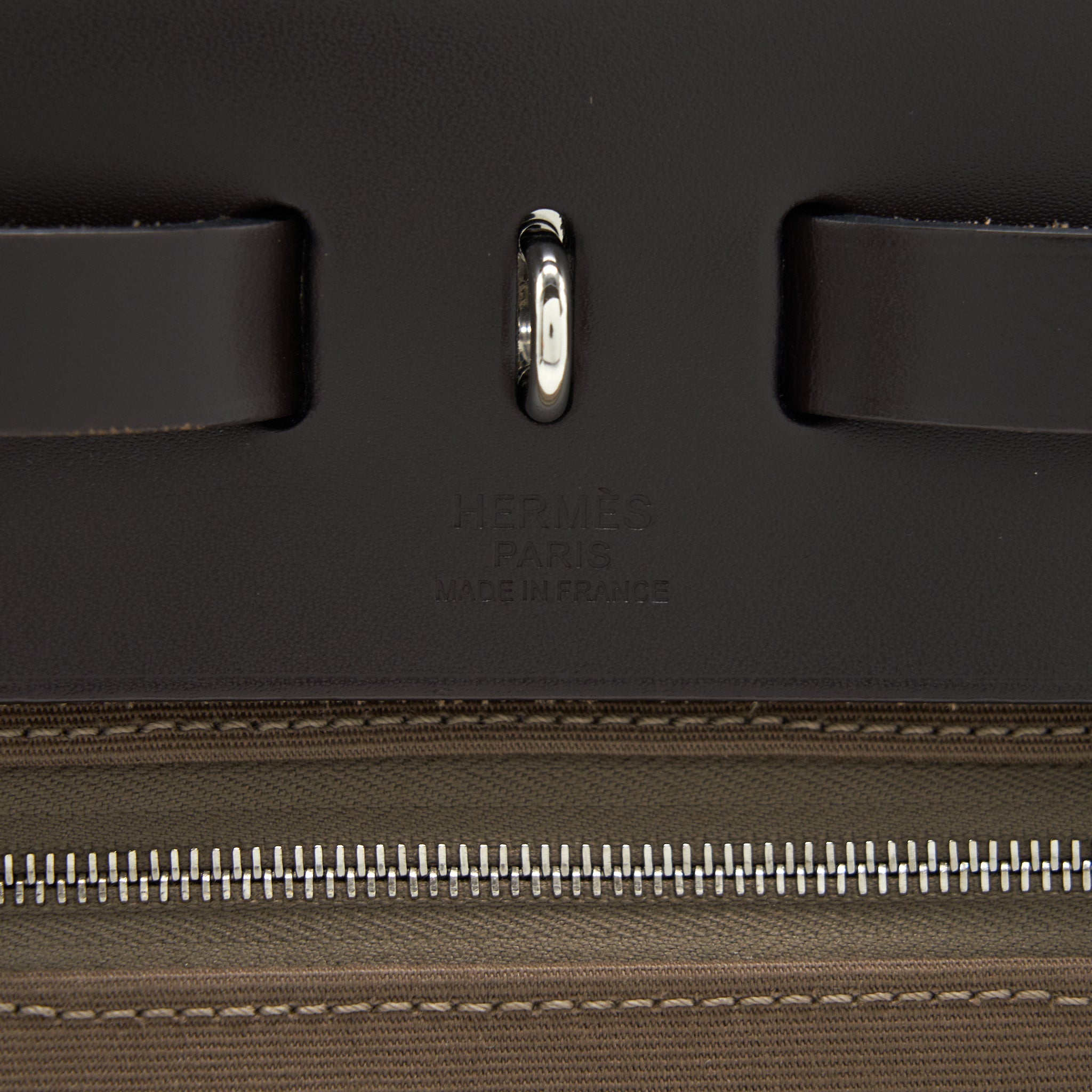 HERMES HERBAG ZIP 31 BAG ETOUPE/EBENE SHW