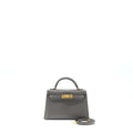HERMES MINI KELLY EPSOM 0L GRIS MEYER GHW