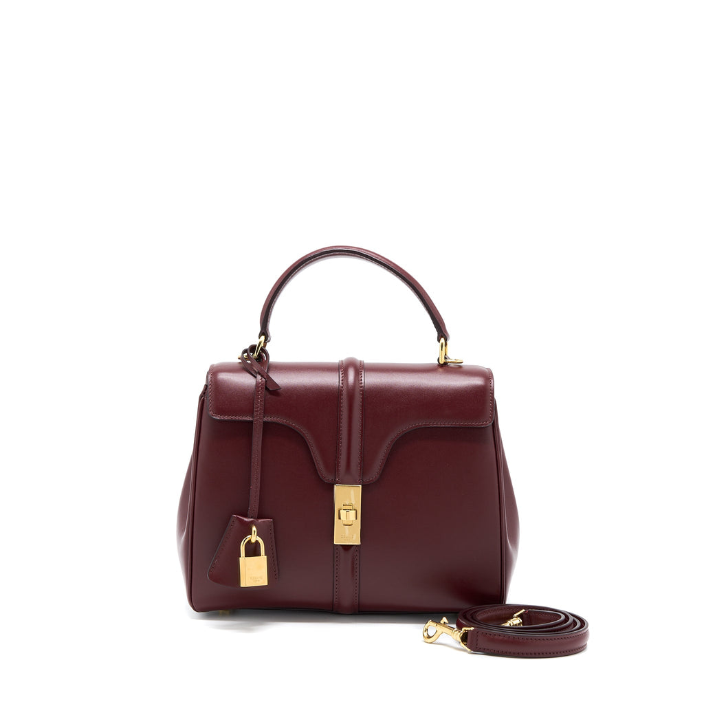 CELINE SMALL 16 BAG LIGHT BURGUNDY CALFSKIN GHW