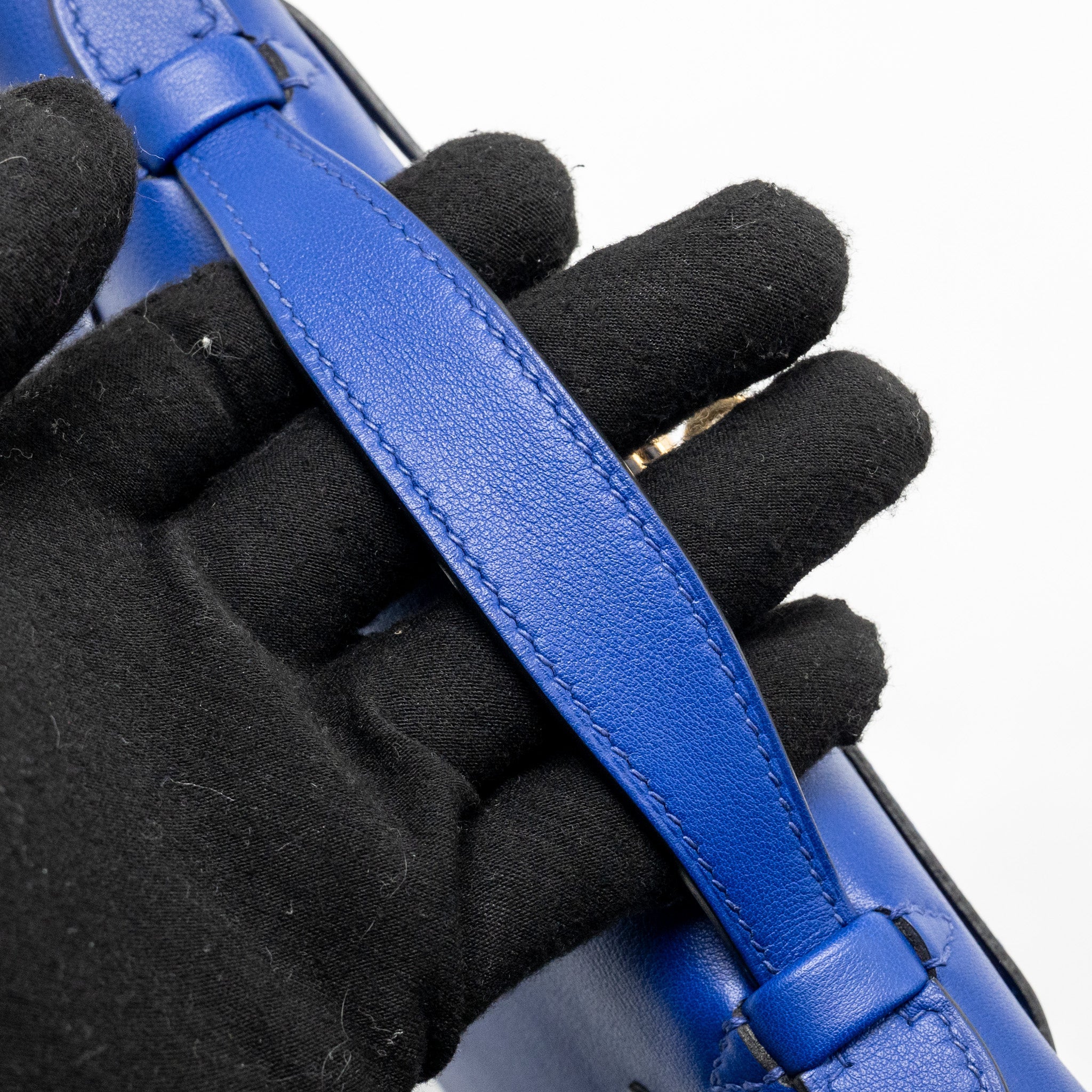 HERMES KELLY POCHETTE SWIFT BLUE ELECTRIC GHW