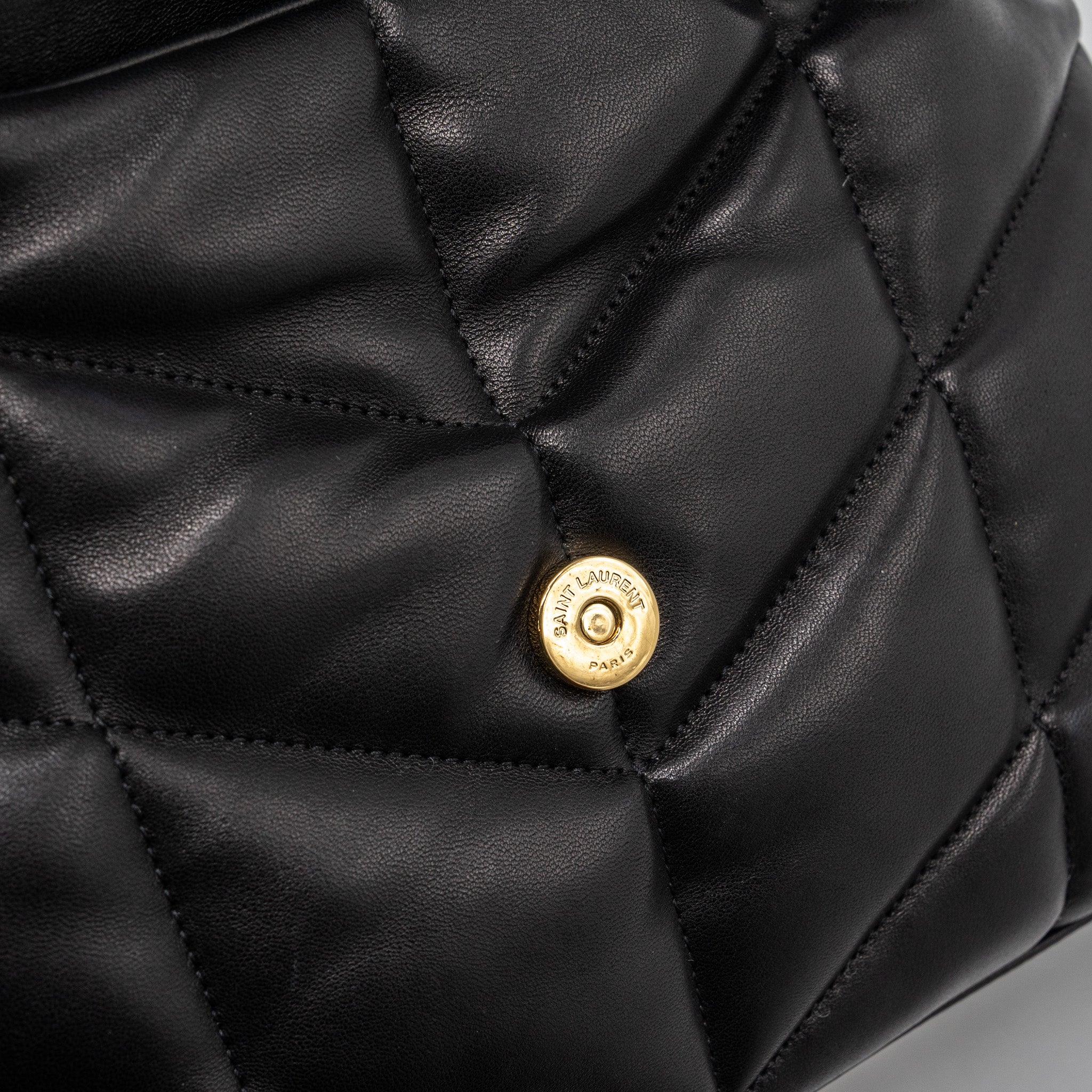 SAINT LAURENT SMALL PUFFER QUILTED NAPPA LEATHER BLACK GHW
