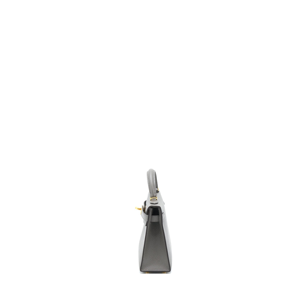 HERMES MINI KELLY EPSOM 0L GRIS MEYER GHW