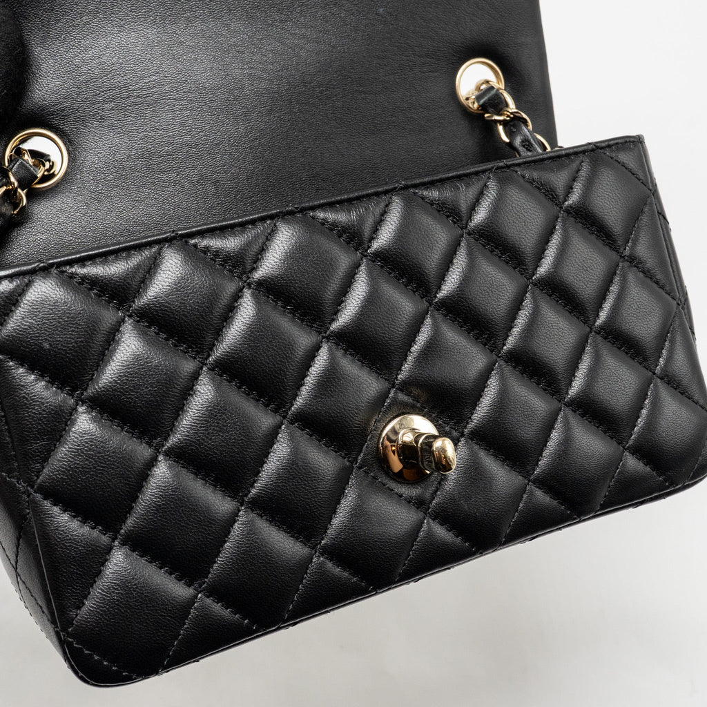 CHANEL MINI RECTANGULAR FLAP BAG LAMBSKIN BLACK LGHW
