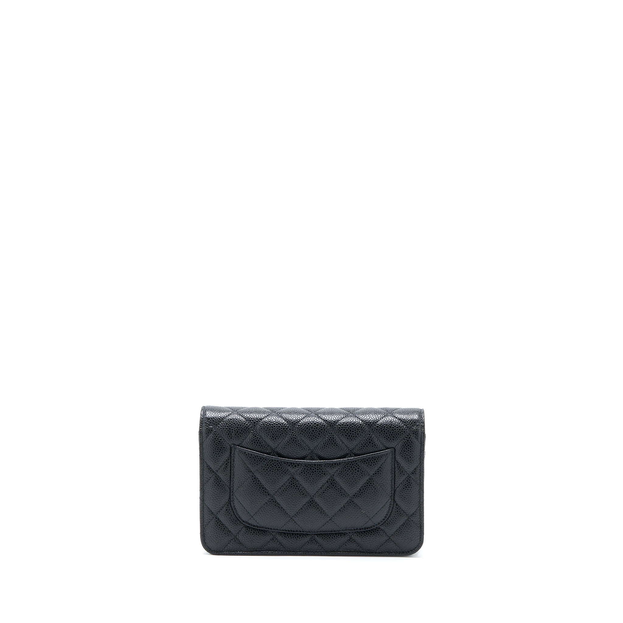 CHANEL CLASSIC WALLET ON CHAIN CAVIAR BLACK GHW (MICROCHIP)