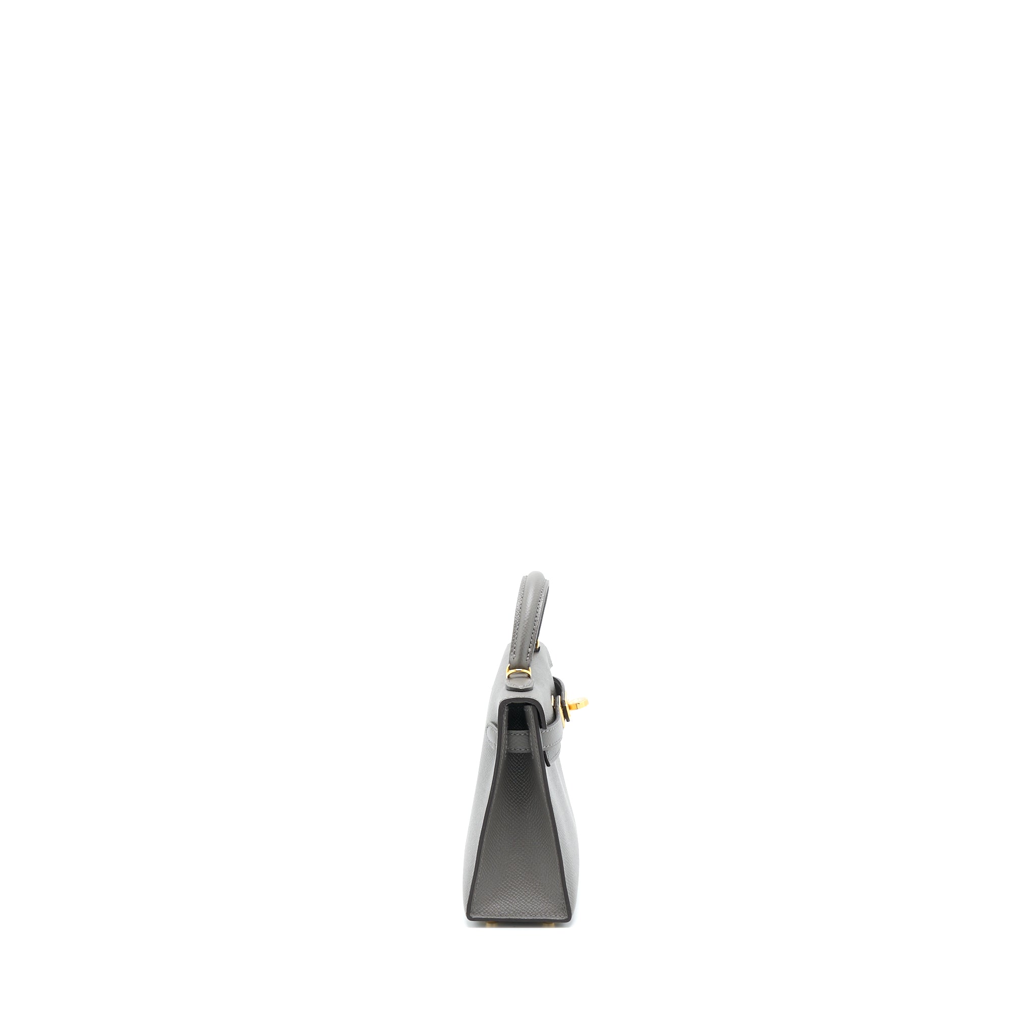 HERMES MINI KELLY EPSOM 0L GRIS MEYER GHW