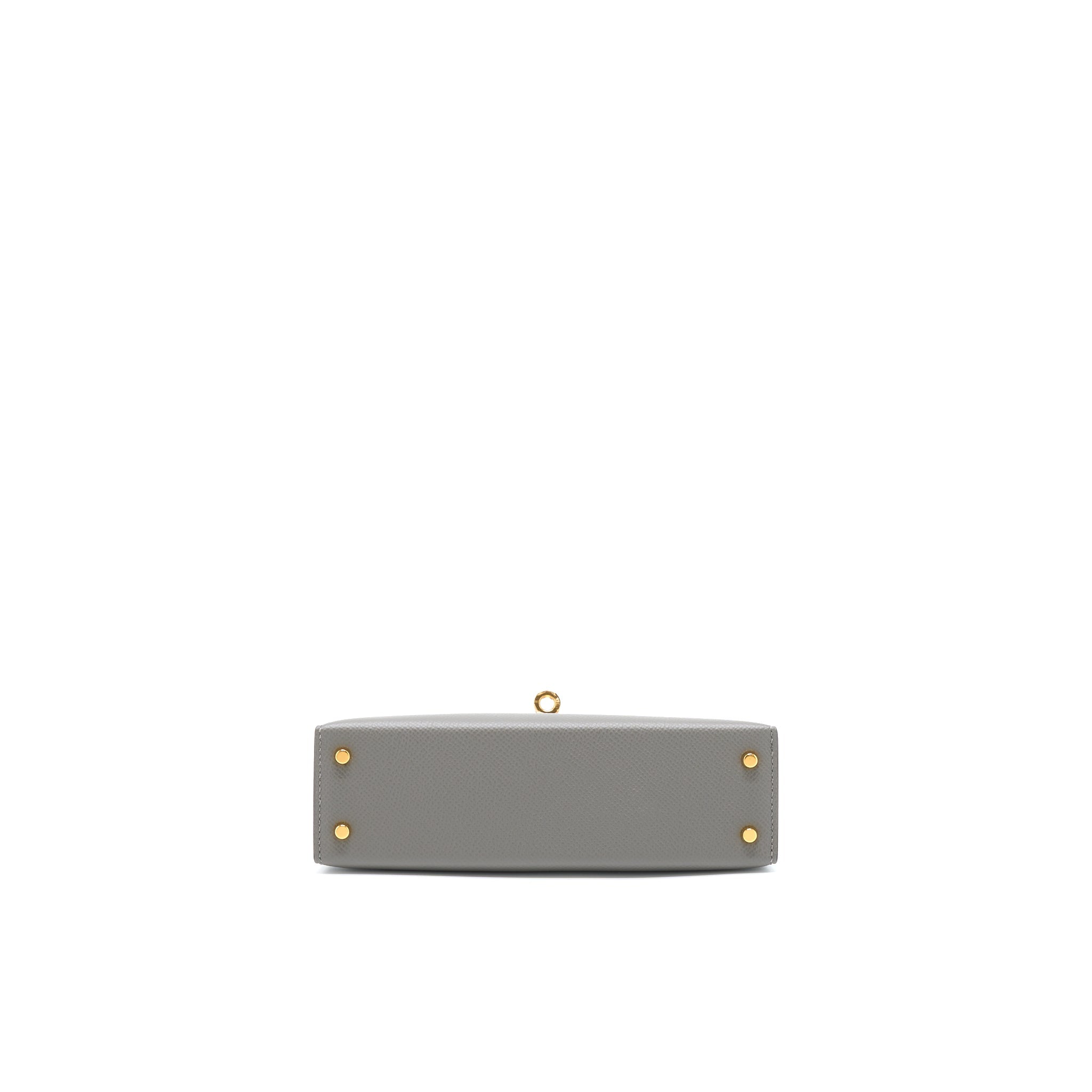 HERMES MINI KELLY EPSOM 0L GRIS MEYER GHW