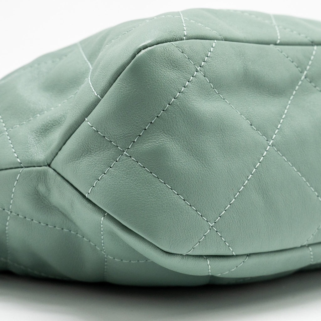 CHANEL 22C HOBO BAG WITH GIANT CHAIN CALFSKIN GREEN GHW (MICROCHIP)