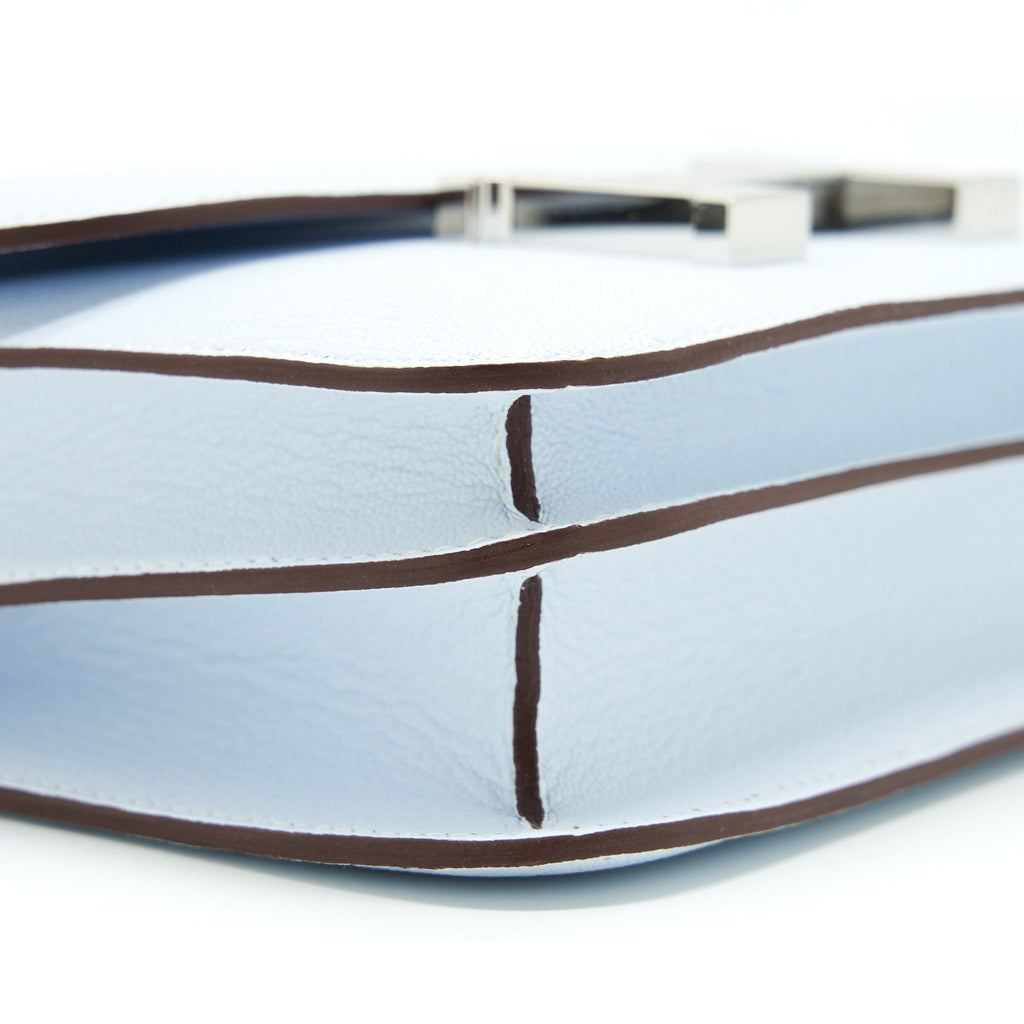 HERMES MINI CONSTANCE CHEVRE MYSORE T0 BLUE BRUME SHW