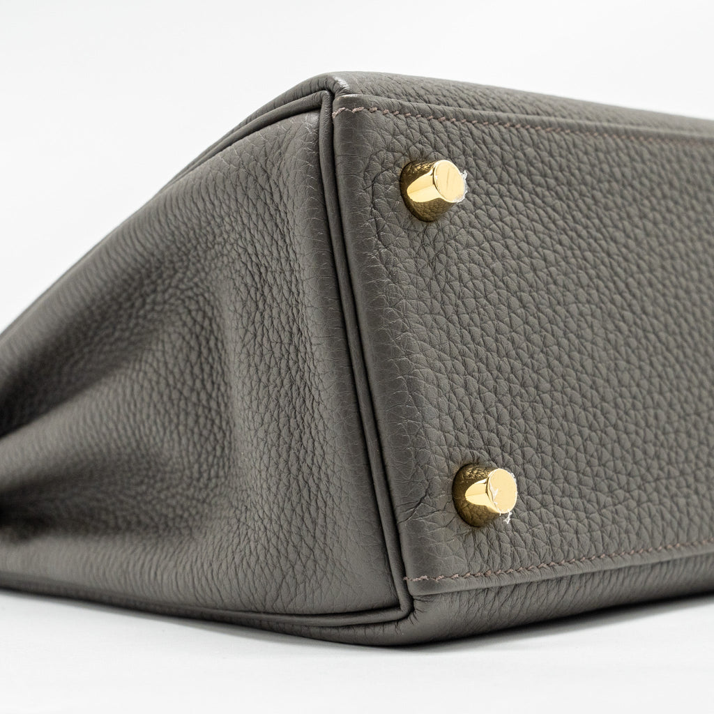 HERMES KELLY 25 TOGO GRIS ETAIN GHW