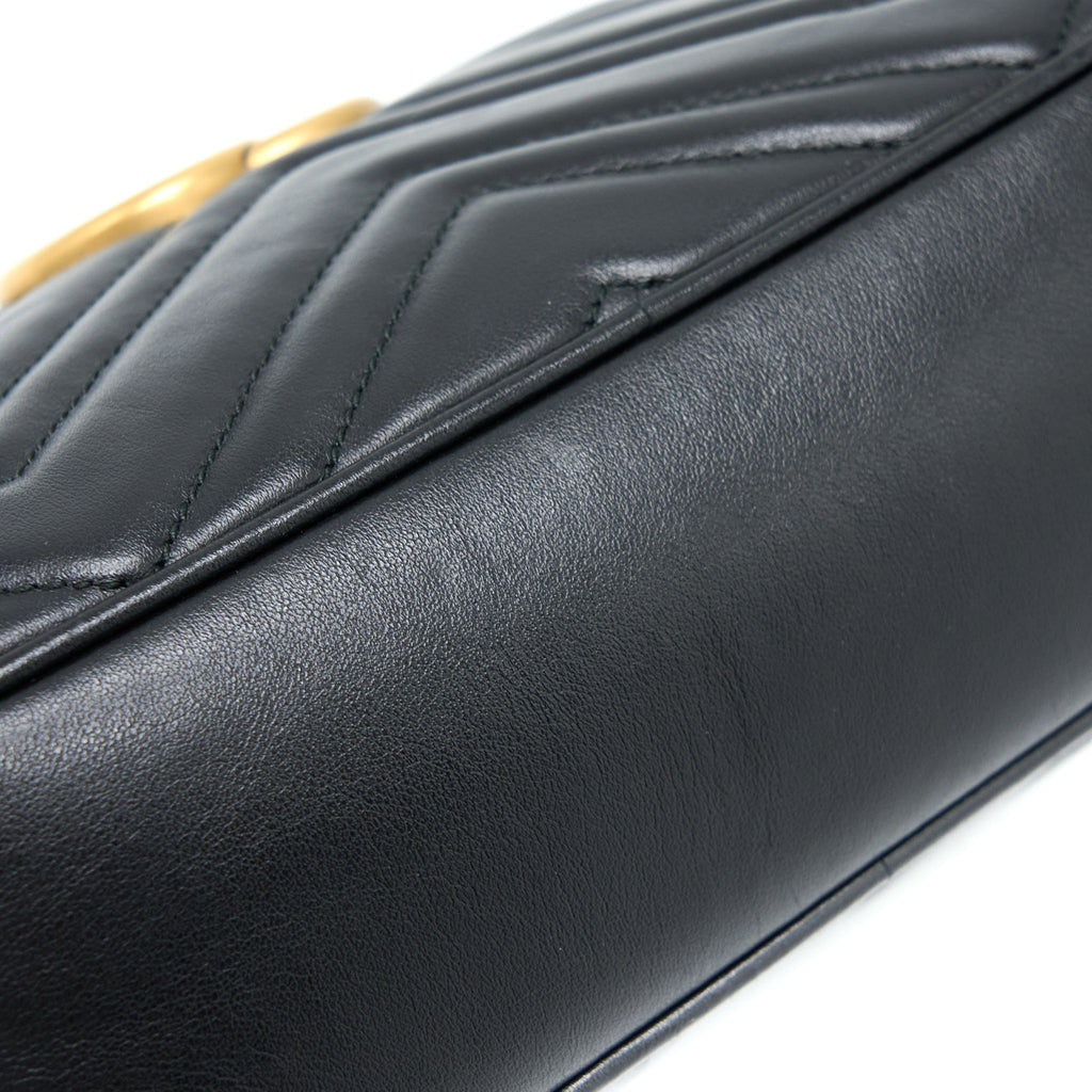 GUCCI SMALL MARMONT MATELASSE CALFSKIN BLACK GHW