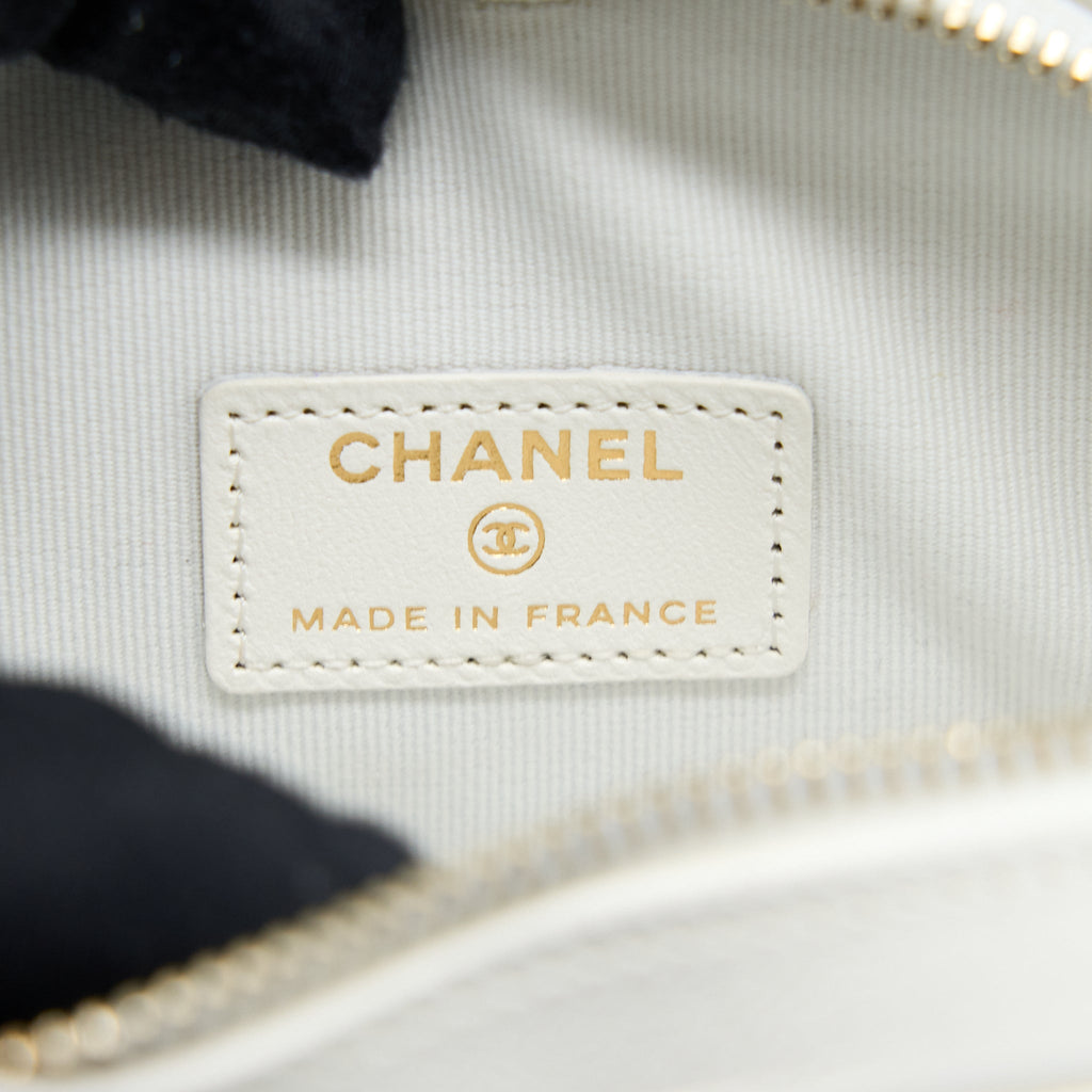 CHANEL SMALL HEART BAG LAMBSKIN WHITE LGHW