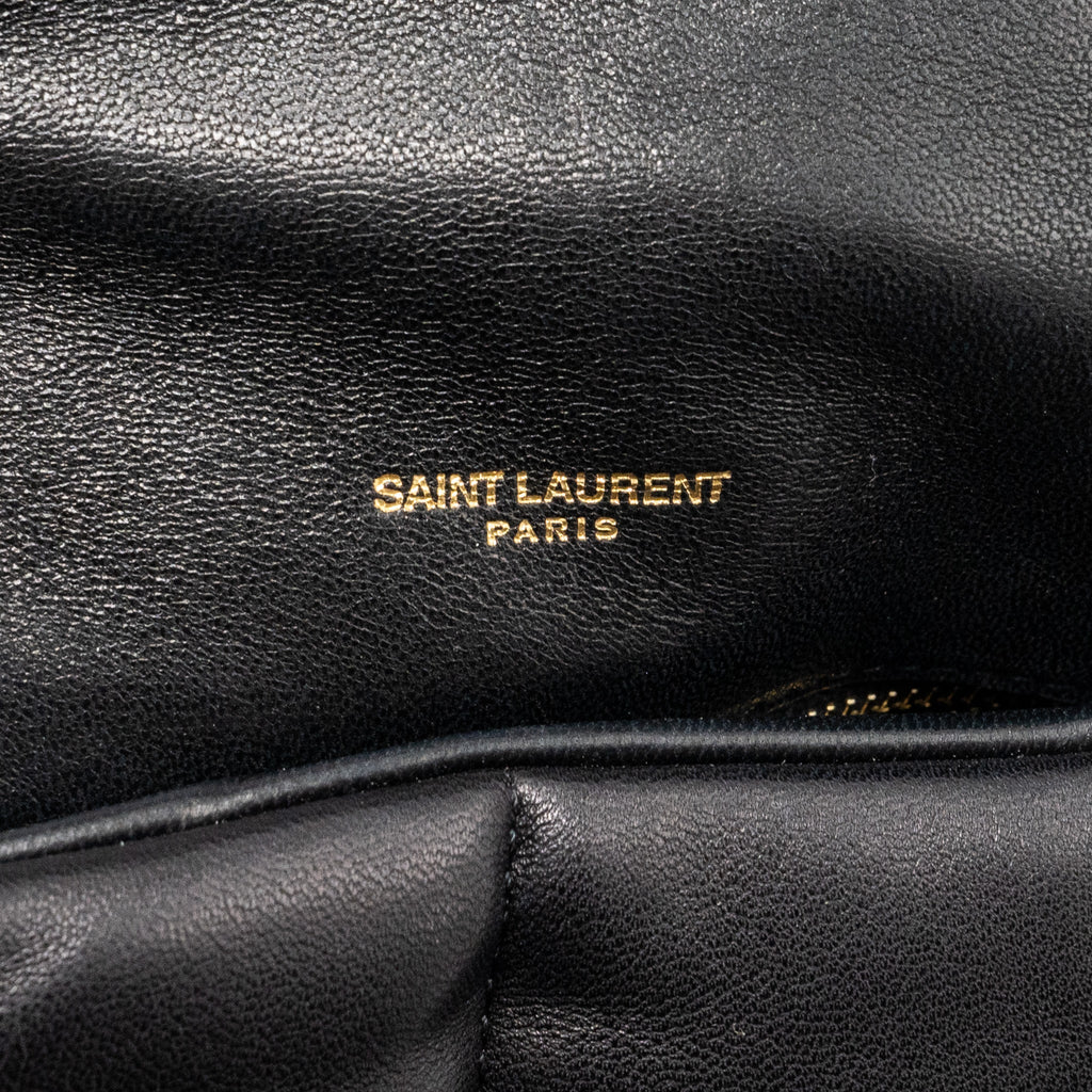 SAINT LAURENT SMALL PUFFER QUILTED NAPPA LEATHER BLACK GHW