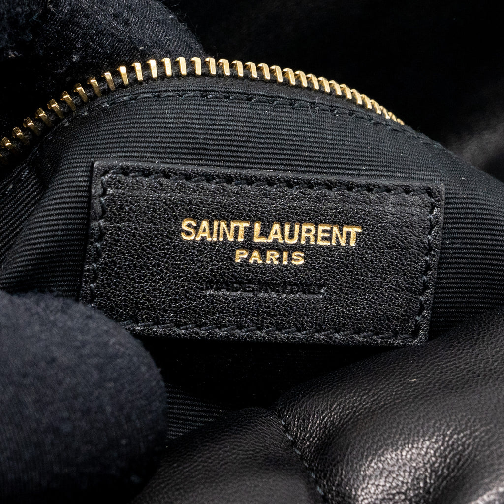 SAINT LAURENT SMALL PUFFER QUILTED NAPPA LEATHER BLACK GHW