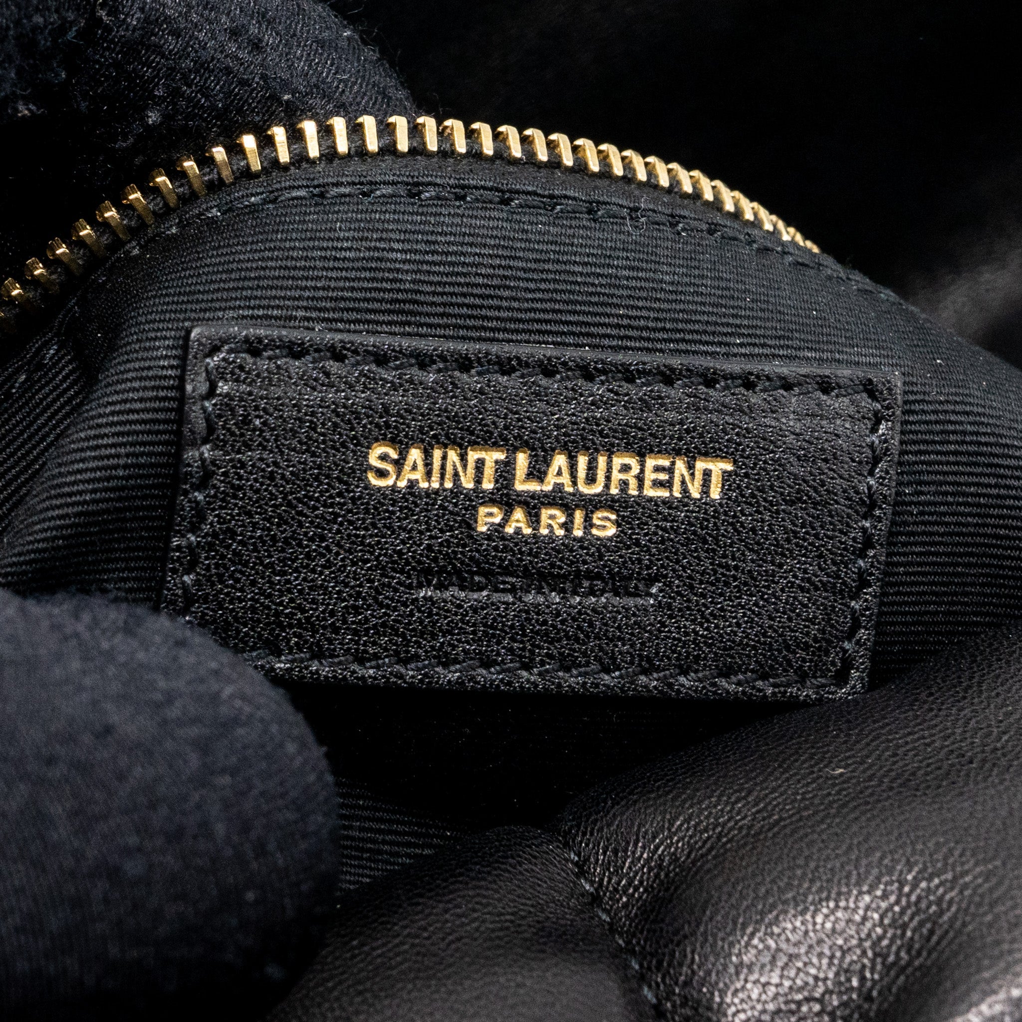 SAINT LAURENT SMALL PUFFER QUILTED NAPPA LEATHER BLACK GHW