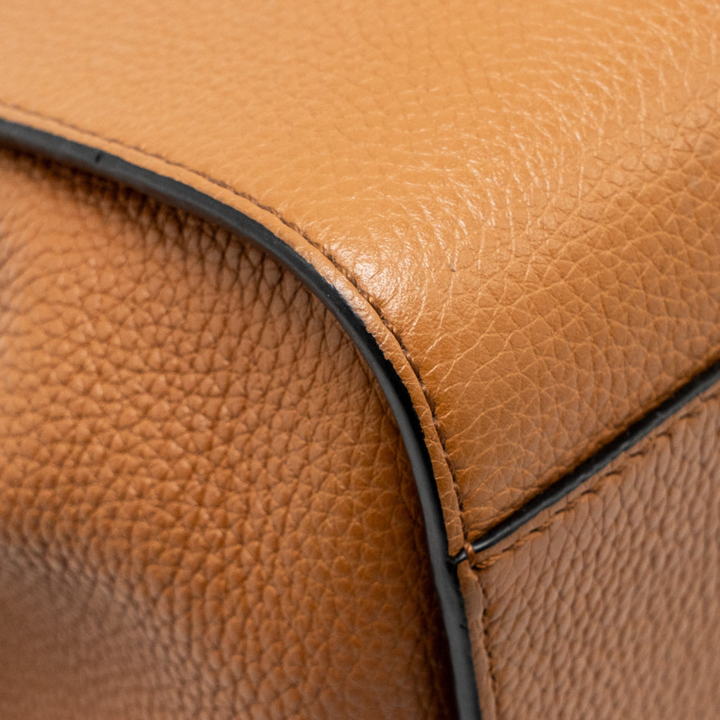 LOEWE MINI HAMMOCK DRAWSTRING BAG GRAINED CALFSKIN TAN GHW
