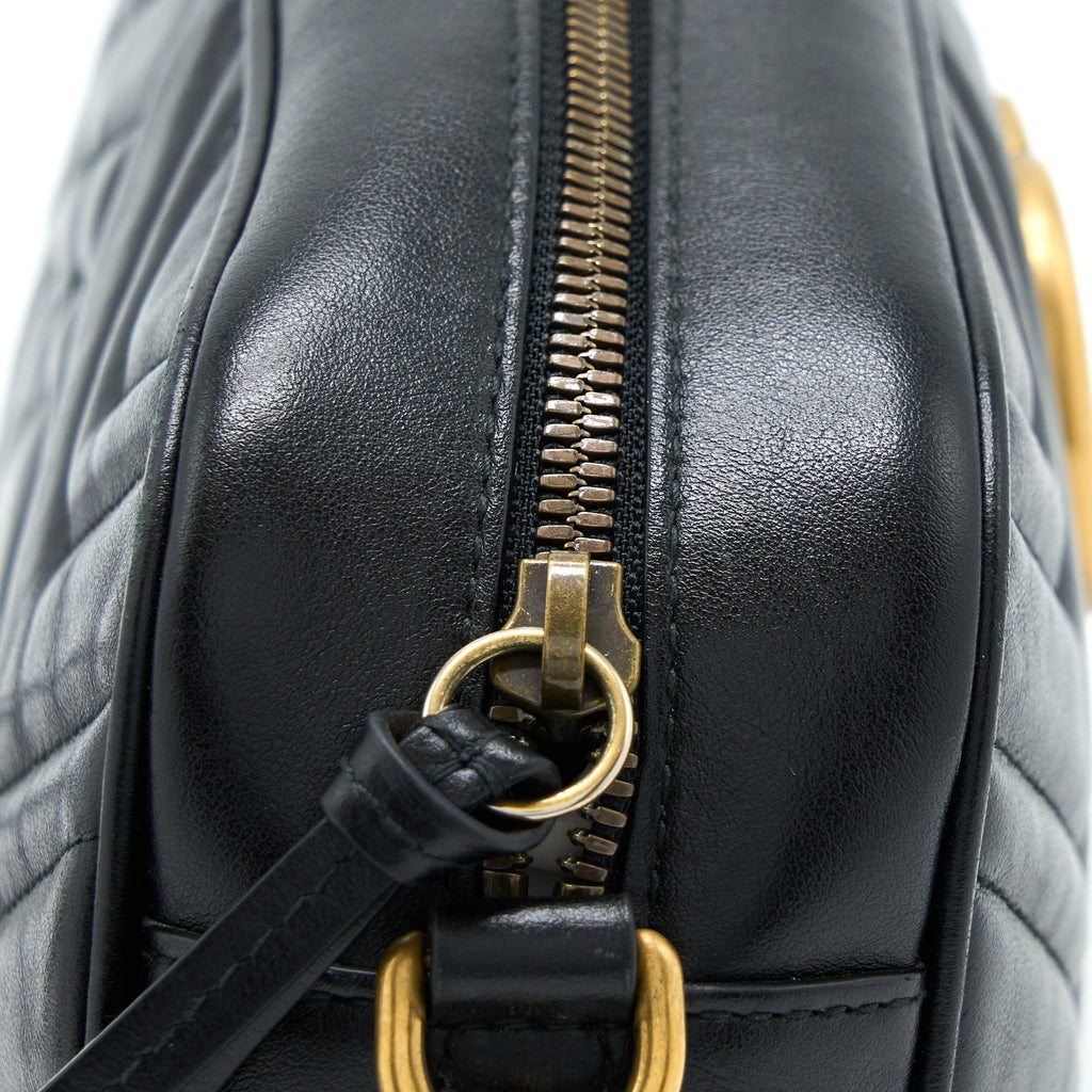 GUCCI SMALL MARMONT MATELASSE CALFSKIN BLACK GHW