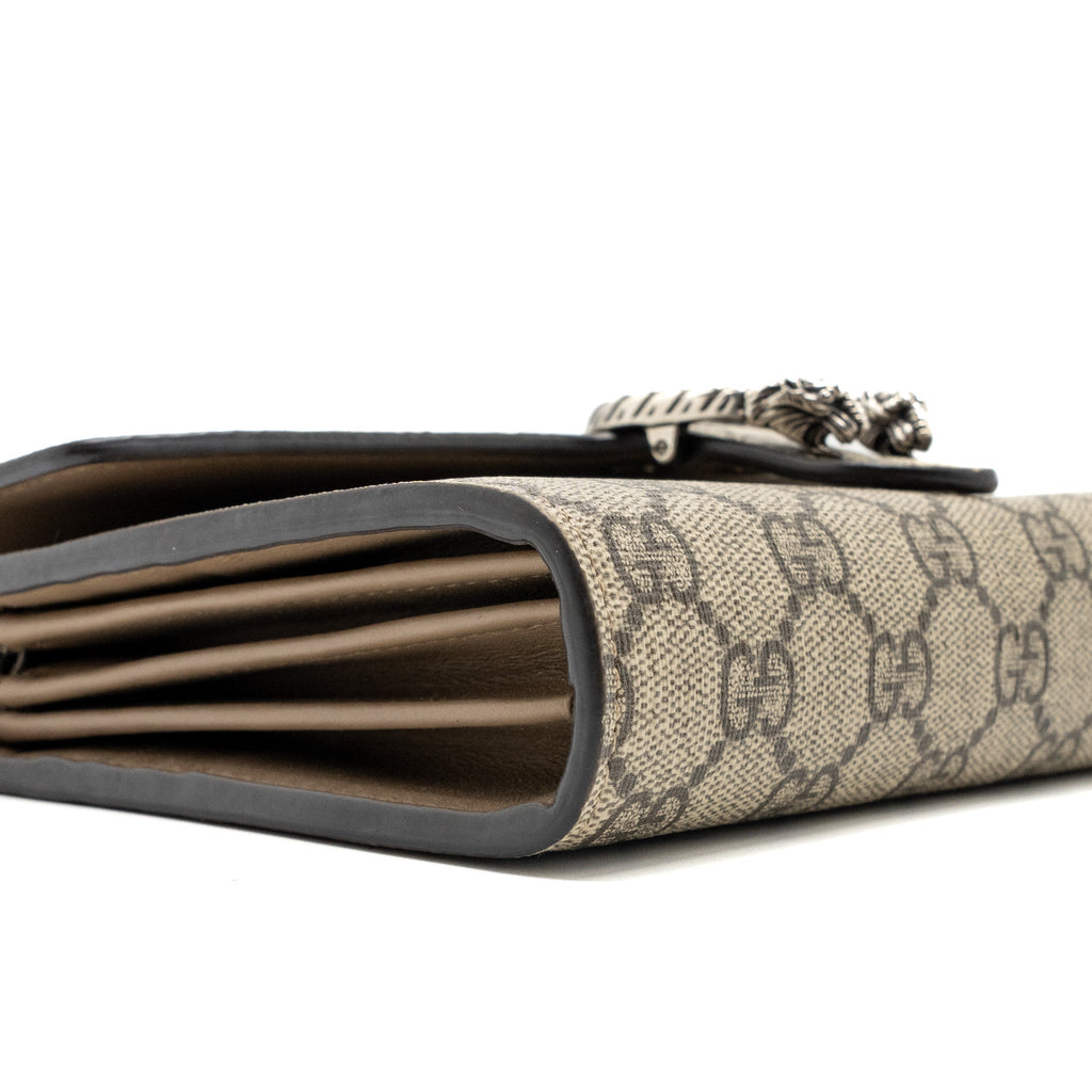 GUCCI DIONYSUS WALLET ON CHAIN GG SUPREME CANVAS / LEATHER BEIGE SHW