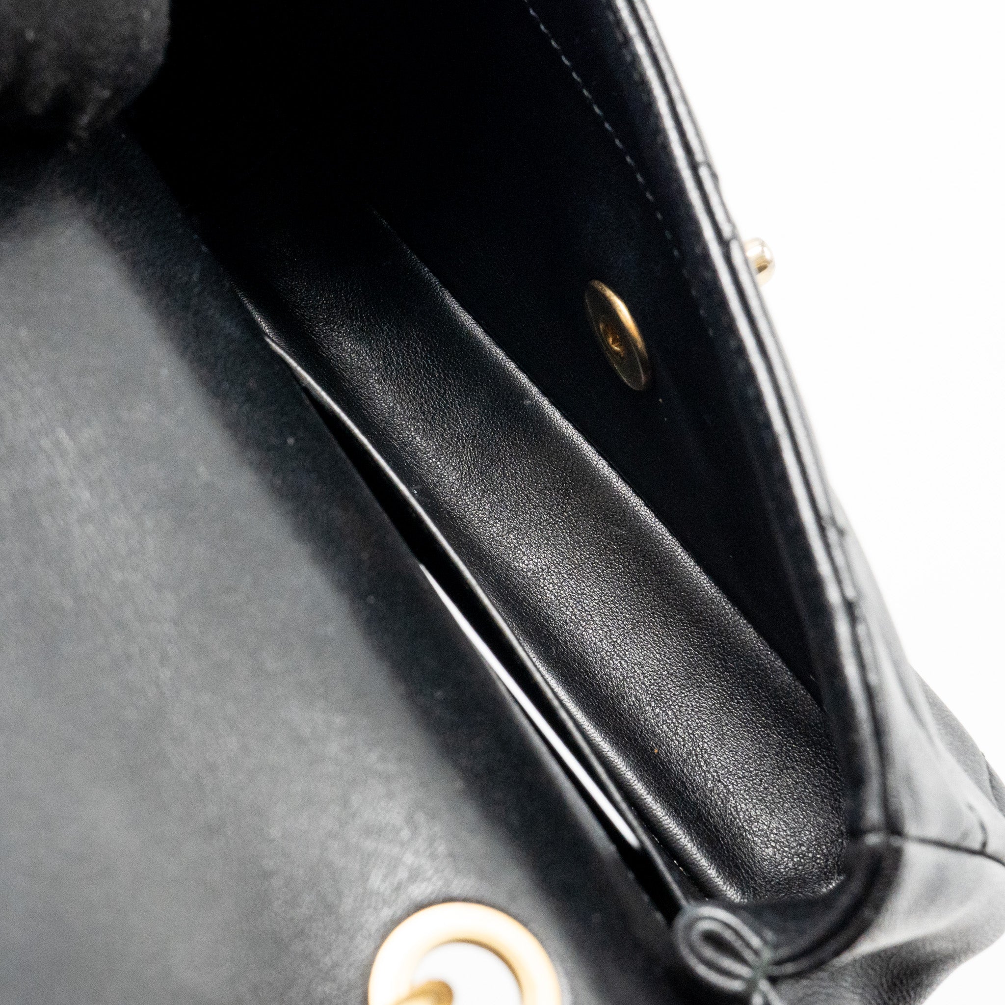 CHANEL SMALL CHAIN IS MORE FLAP BAG LAMBSKIN BLACK GHW
