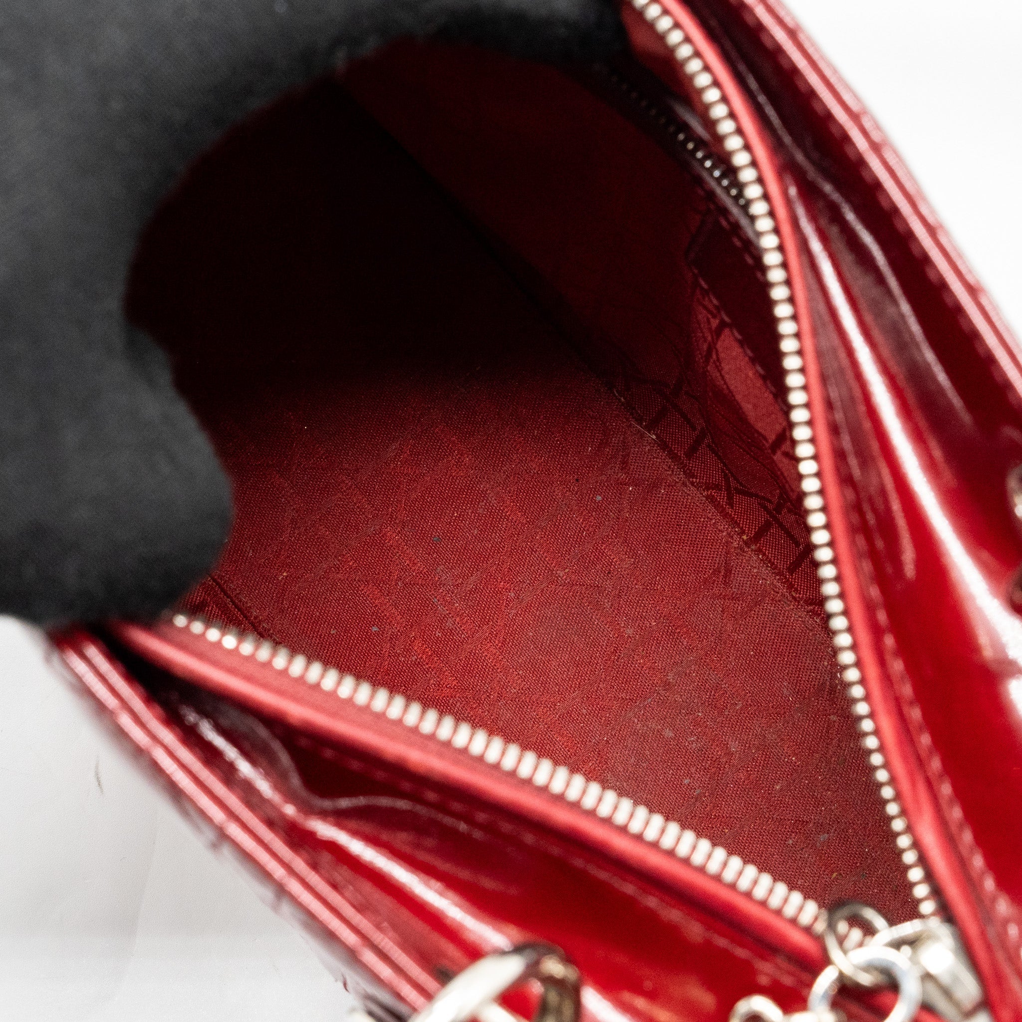 DIOR MEDIUM LADY DIOR PATENT RED SHW