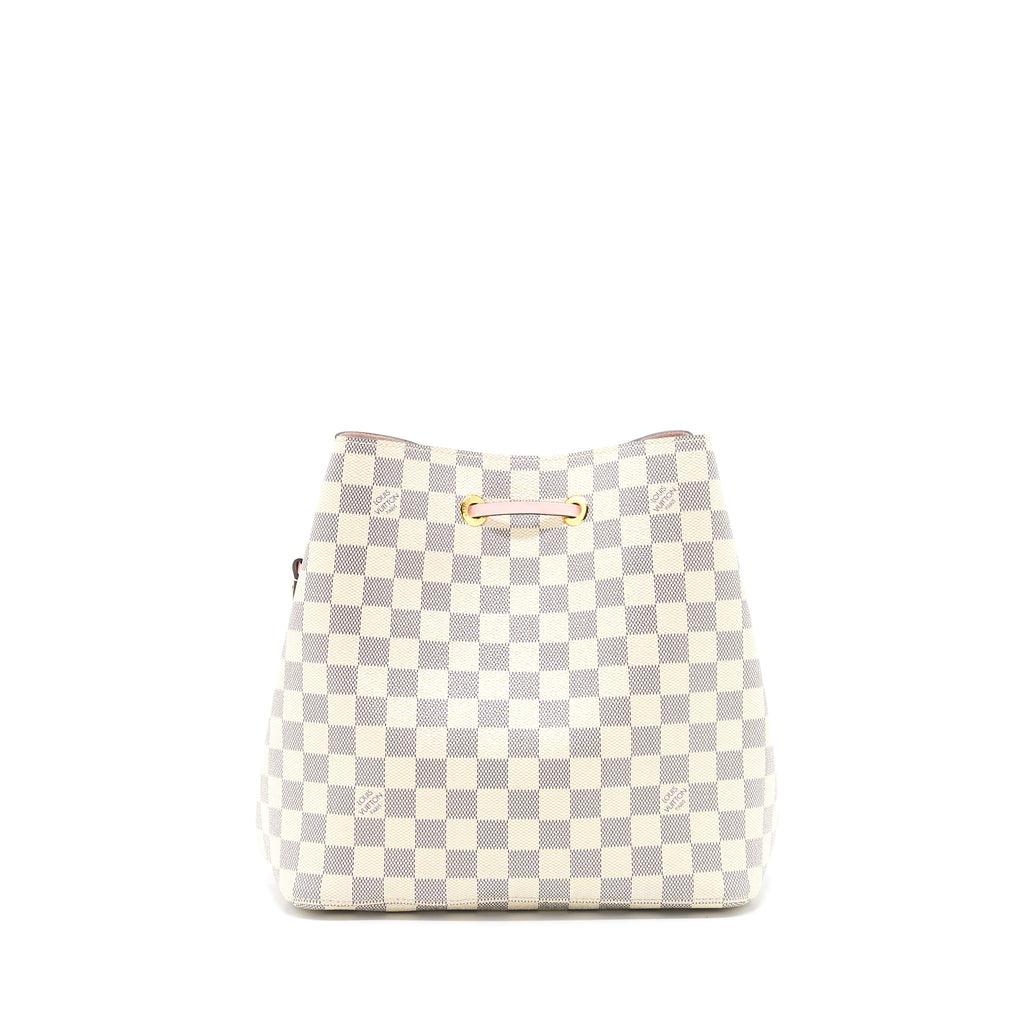LOUIS VUITTON NEO NOE BUCKET BAG DAMIER AZUR/PINK GHW