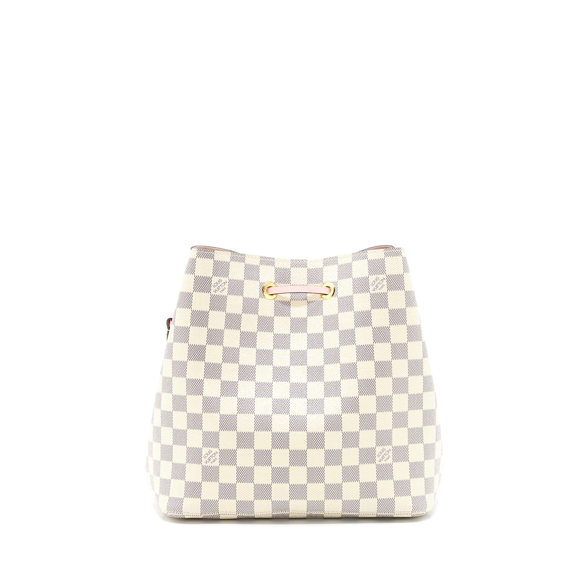 LOUIS VUITTON NEO NOE BUCKET BAG DAMIER AZUR/PINK GHW