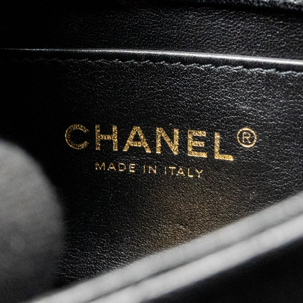 CHANEL SMALL CHAIN IS MORE FLAP BAG LAMBSKIN BLACK GHW