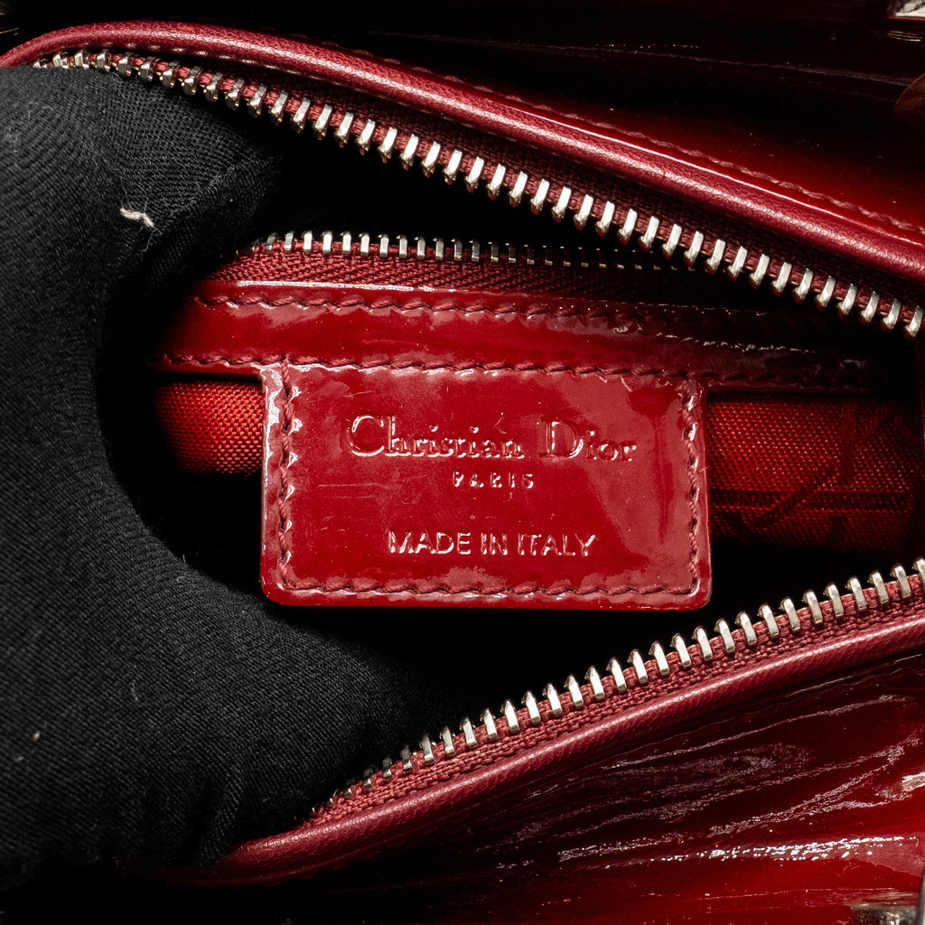 DIOR MEDIUM LADY DIOR PATENT RED SHW