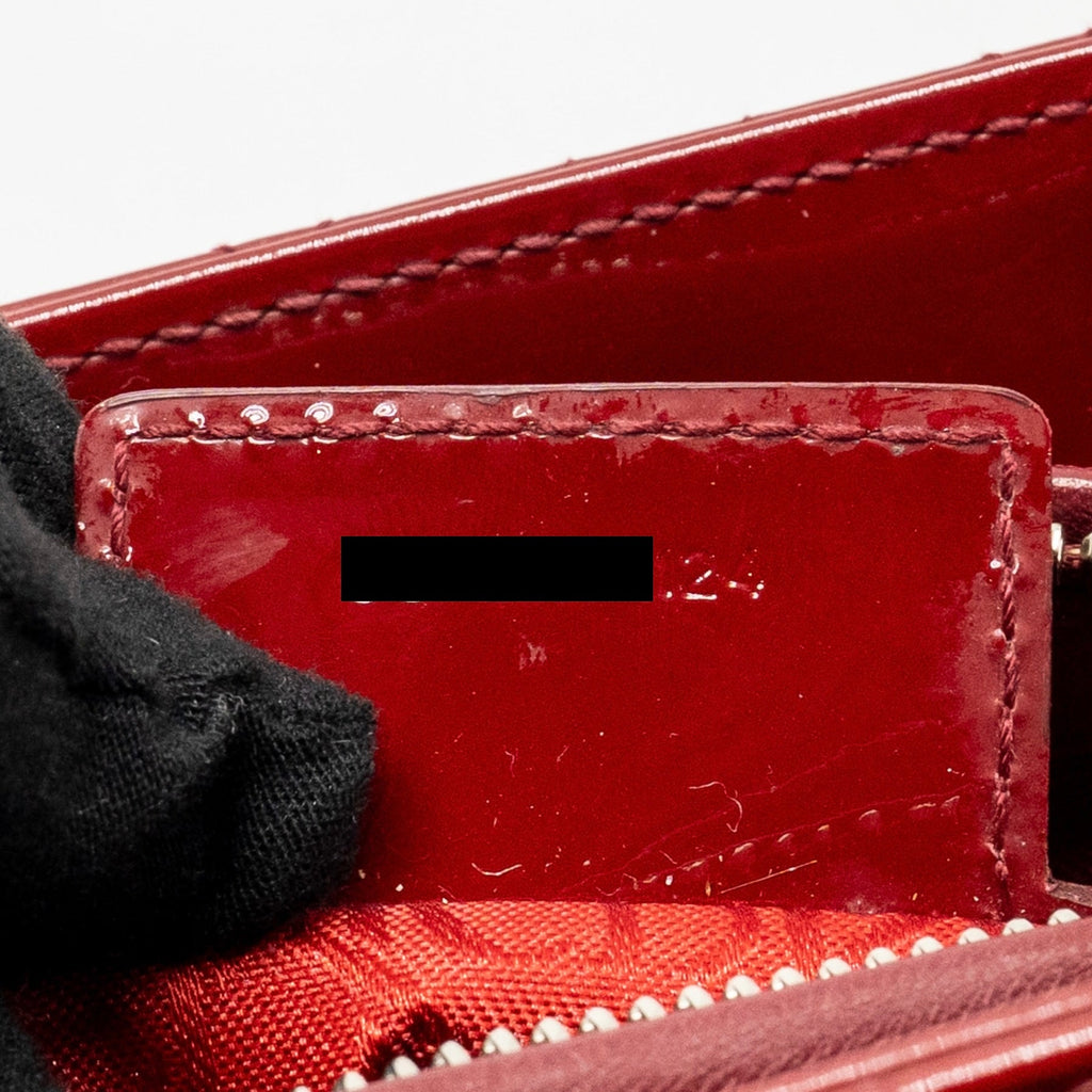 DIOR MEDIUM LADY DIOR PATENT RED SHW