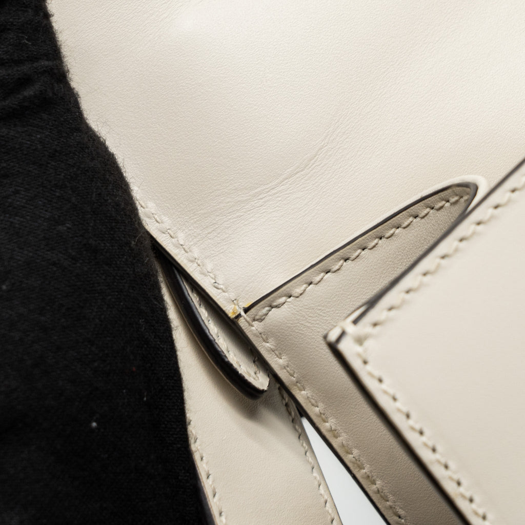 GUCCI SYLVIE EMBROIDERED SHOULDER BAG CALFSKIN WHITE GHW