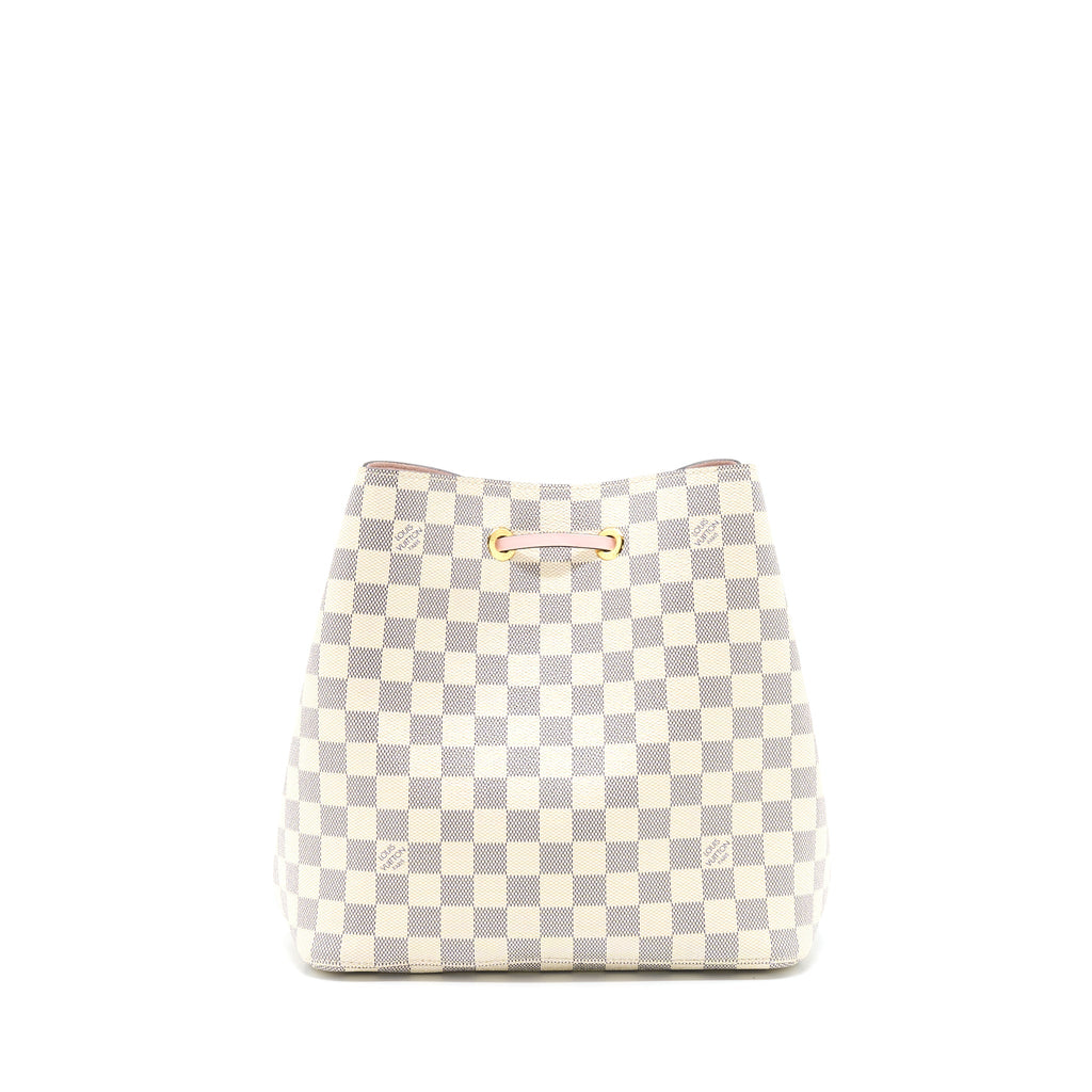 LOUIS VUITTON NEO NOE BUCKET BAG DAMIER AZUR/PINK GHW