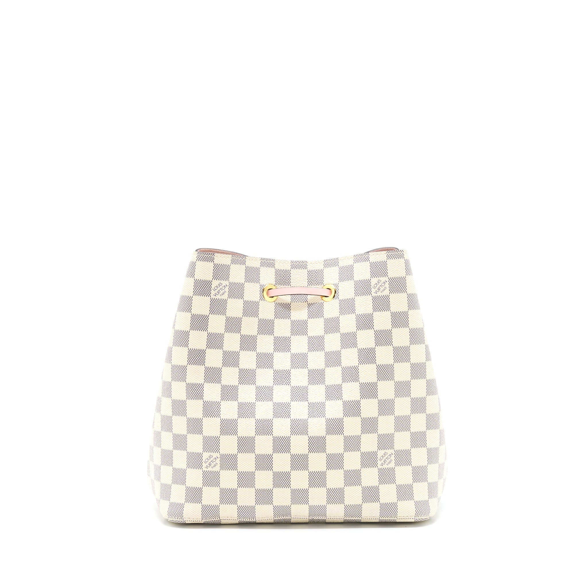 LOUIS VUITTON NEO NOE BUCKET BAG DAMIER AZUR/PINK GHW