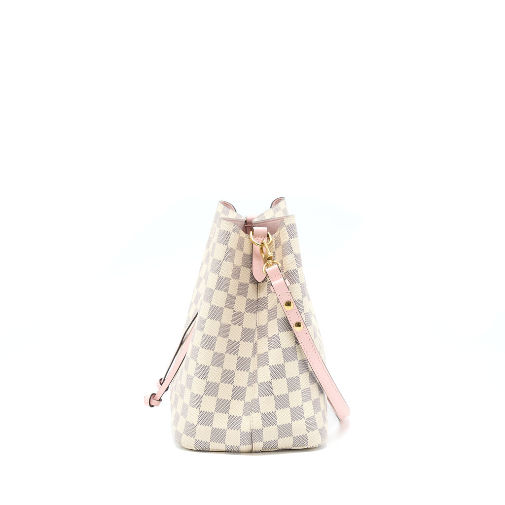 LOUIS VUITTON NEO NOE BUCKET BAG DAMIER AZUR/PINK GHW