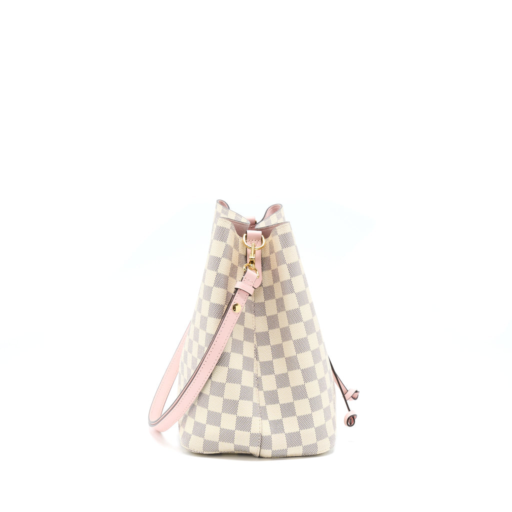 LOUIS VUITTON NEO NOE BUCKET BAG DAMIER AZUR/PINK GHW
