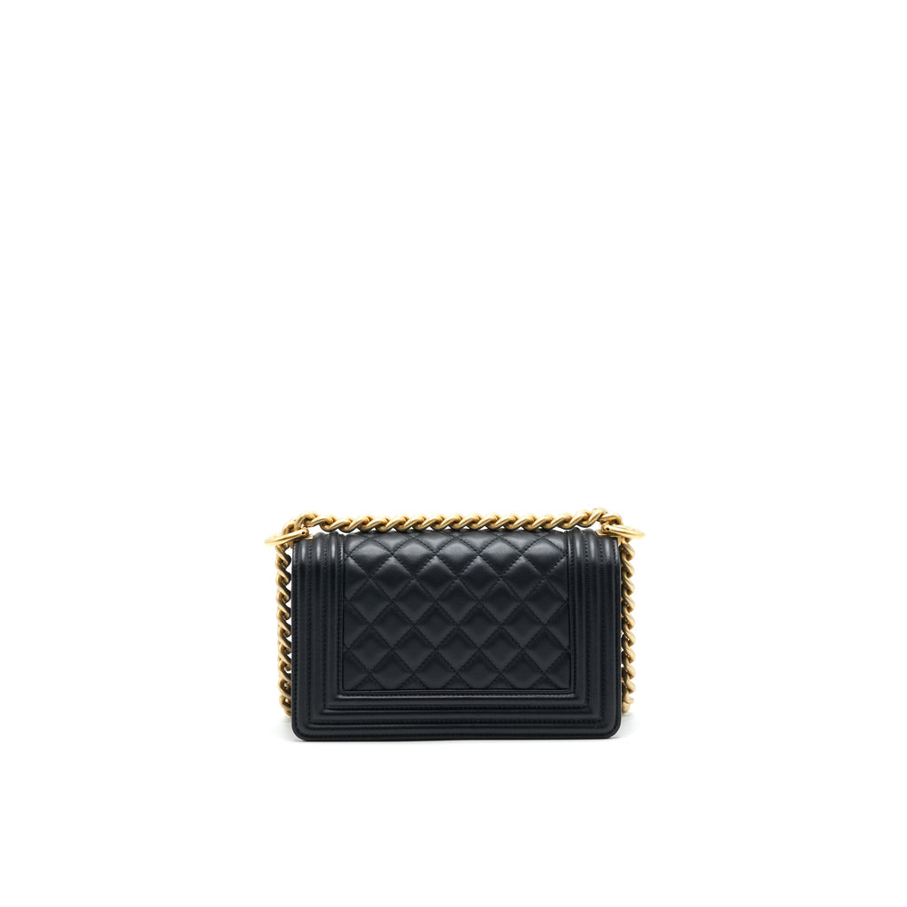 CHANEL SMALL BOY BAG CALFSKIN BLACK WITH GHW SERIAL27